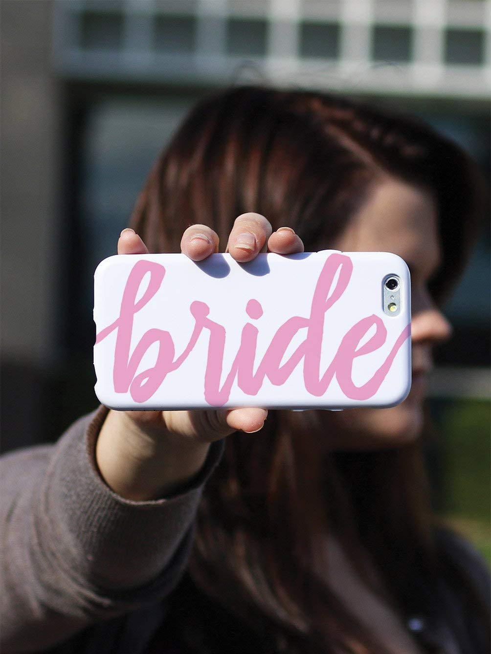**Inspired Cases - iPhone XR Case Compatible - 3D Textured Protective Cover for Apple iPhone XR - Bride Design - Light Pink - Perfect for Weddings, Parties & Everyday Use**