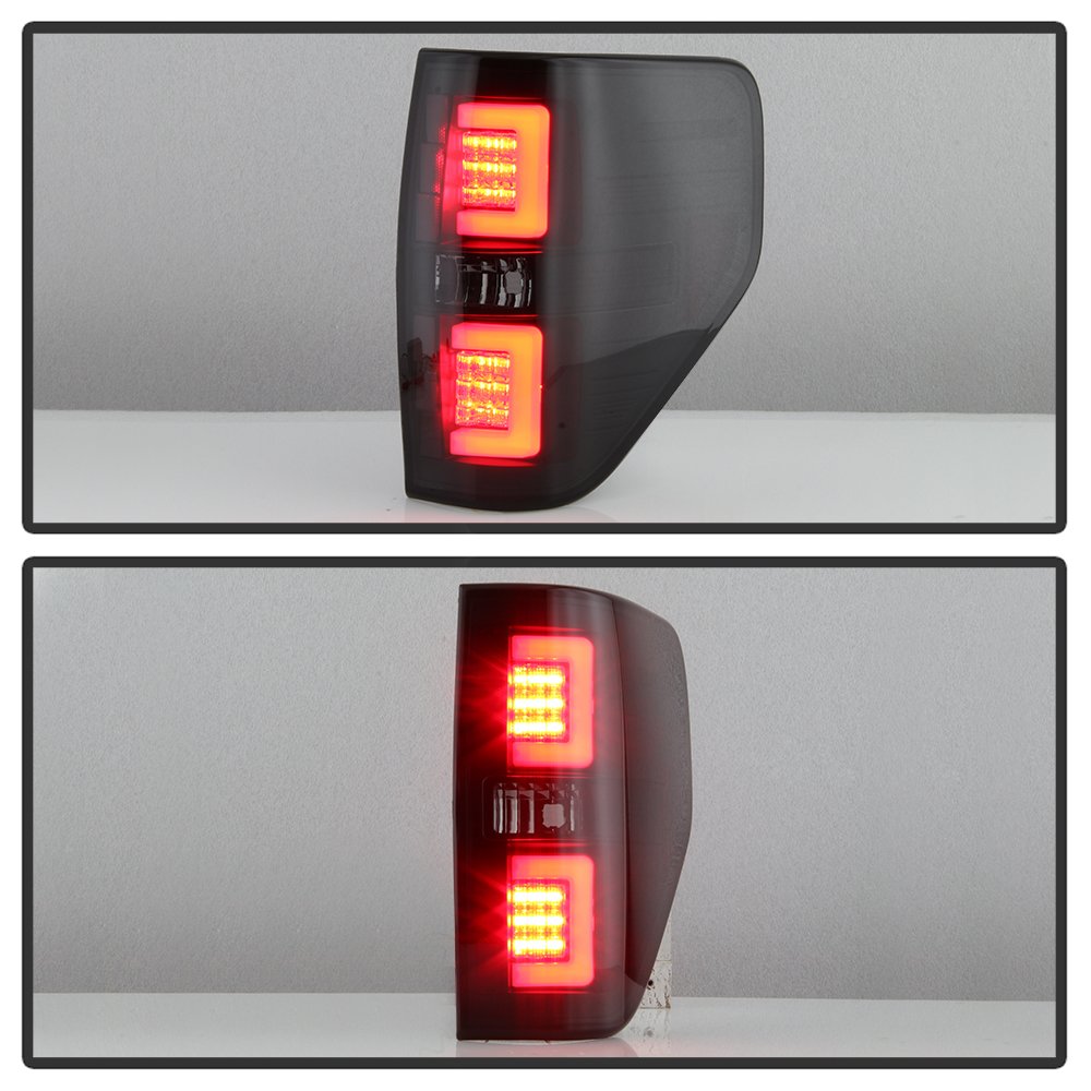 ACANII Black Smoke LED Tube Tail Lights Brake Lamps V2 for 2009-2014 Ford F150 Styleside Pickup Truck - Driver & Passenger Side - Upgrade Your Nighttime Visibility & Style for Safer Driving