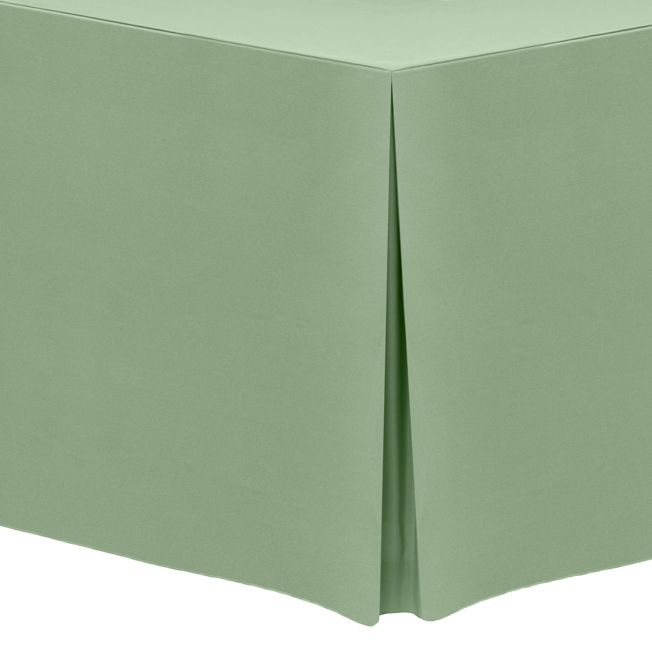 5-Pack 4 ft. Polyester Fitted Tablecloths for 24x48-Inch Rectangular Tables - Wrinkle-Resistant, Sage Green - Perfect for Weddings, Banquets & Home Dining Decor