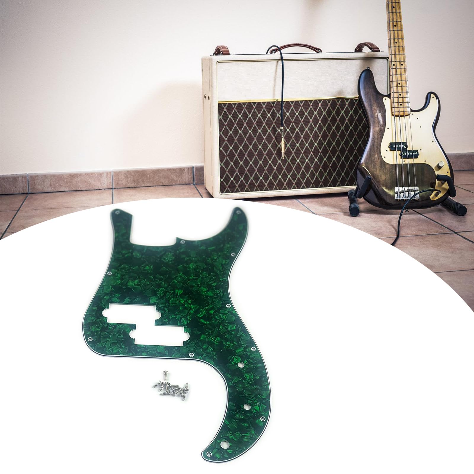 11 Hole Electric Bass Pickguard - 4 String Standard Bass Scratch Plate for Fender Jazz & Precision Bass - Perfect for DIY Guitar Upgrades & Repairs