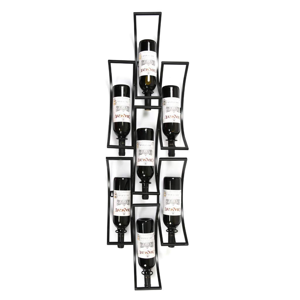 Wall Mounted Iron Wine Rack - Space Saving Hanging Wine Shelf for Upside Down Bottle Display | Perfect for Kitchen, Dining Room & Home Bar Decor