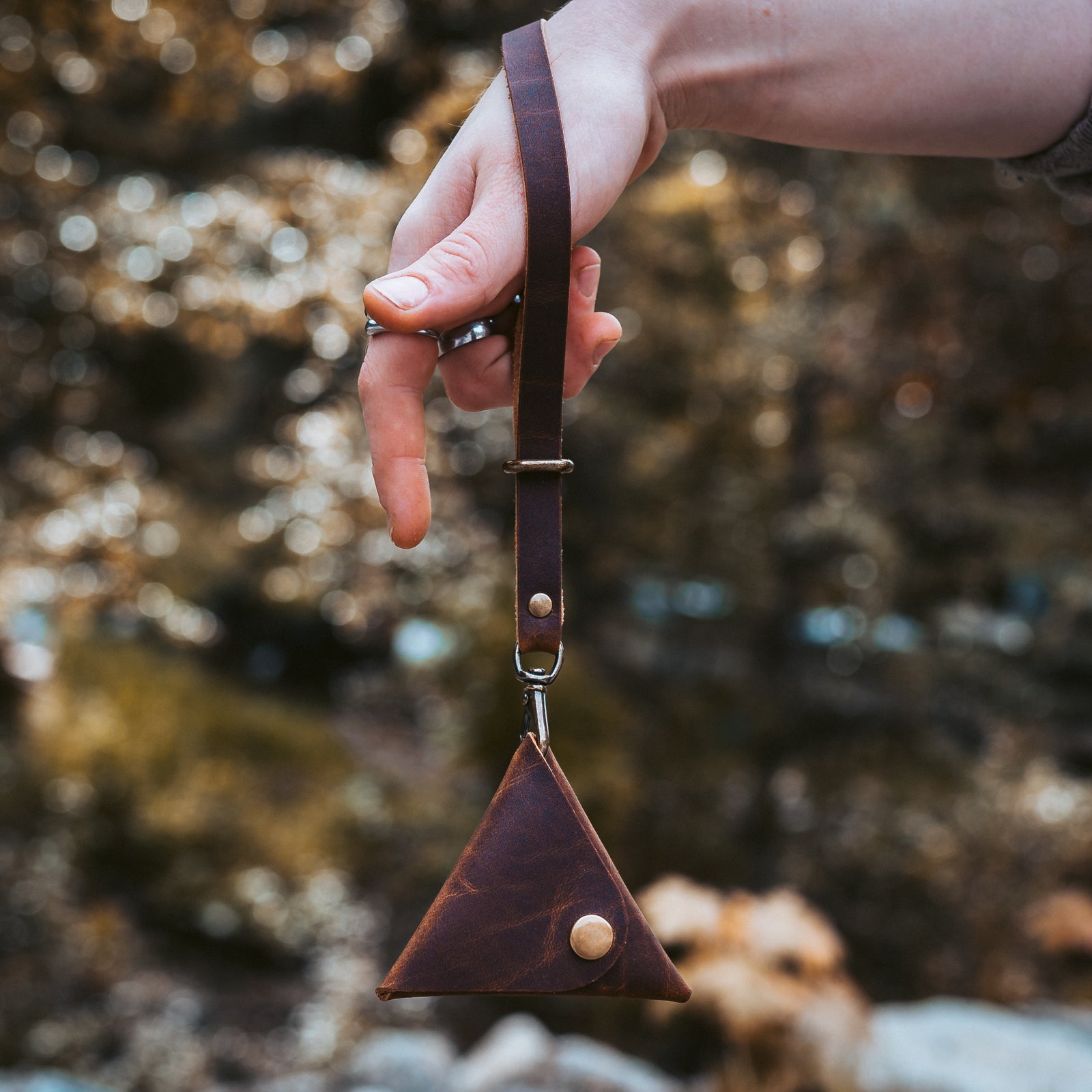 Genuine Leather Triangle Pouch - Small Crossbody Bag for Women, Men | Perfect for Travel, Parties, and Everyday Use