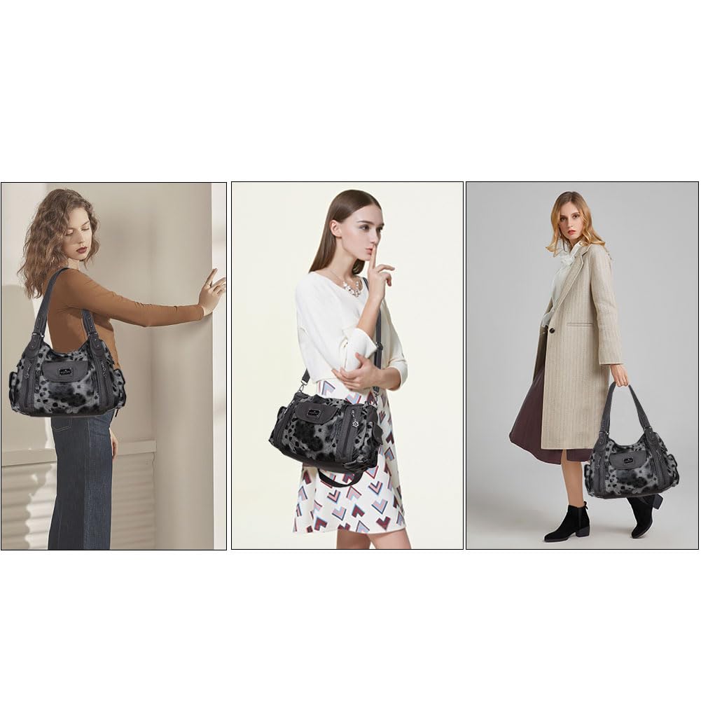 Angel Kiss Women's Large Shoulder Bag - Multipocket Faux Leather Hobo Tote Purse & Satchel for Work, Travel & Everyday Use