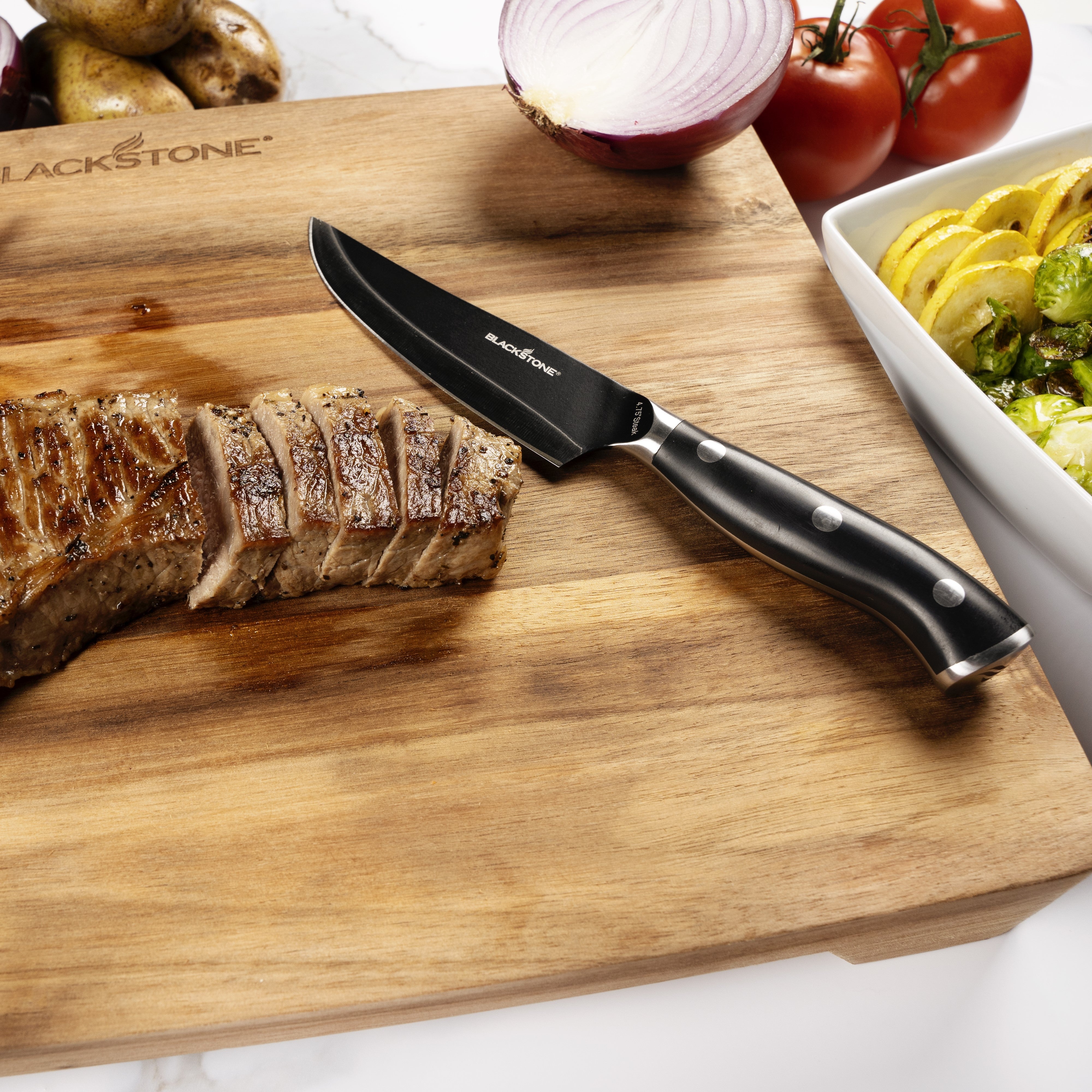Premium 4-Piece Japanese Steel Steak Knife Set - Razor Sharp Blades for Perfect Steak Cutting - Ideal for Home Kitchens, BBQs & Fine Dining