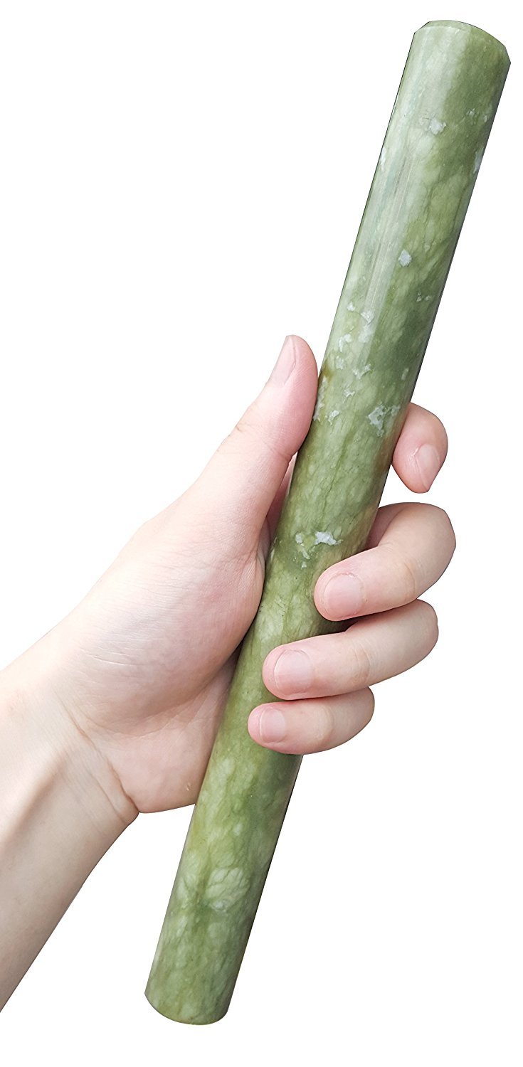 Premium Marble Dough Roller - Chinese Jade Stone Rolling Pin for Baking, Pastry & Cookie Making - Perfect for Pie Crusts, Pasta & Fondant
