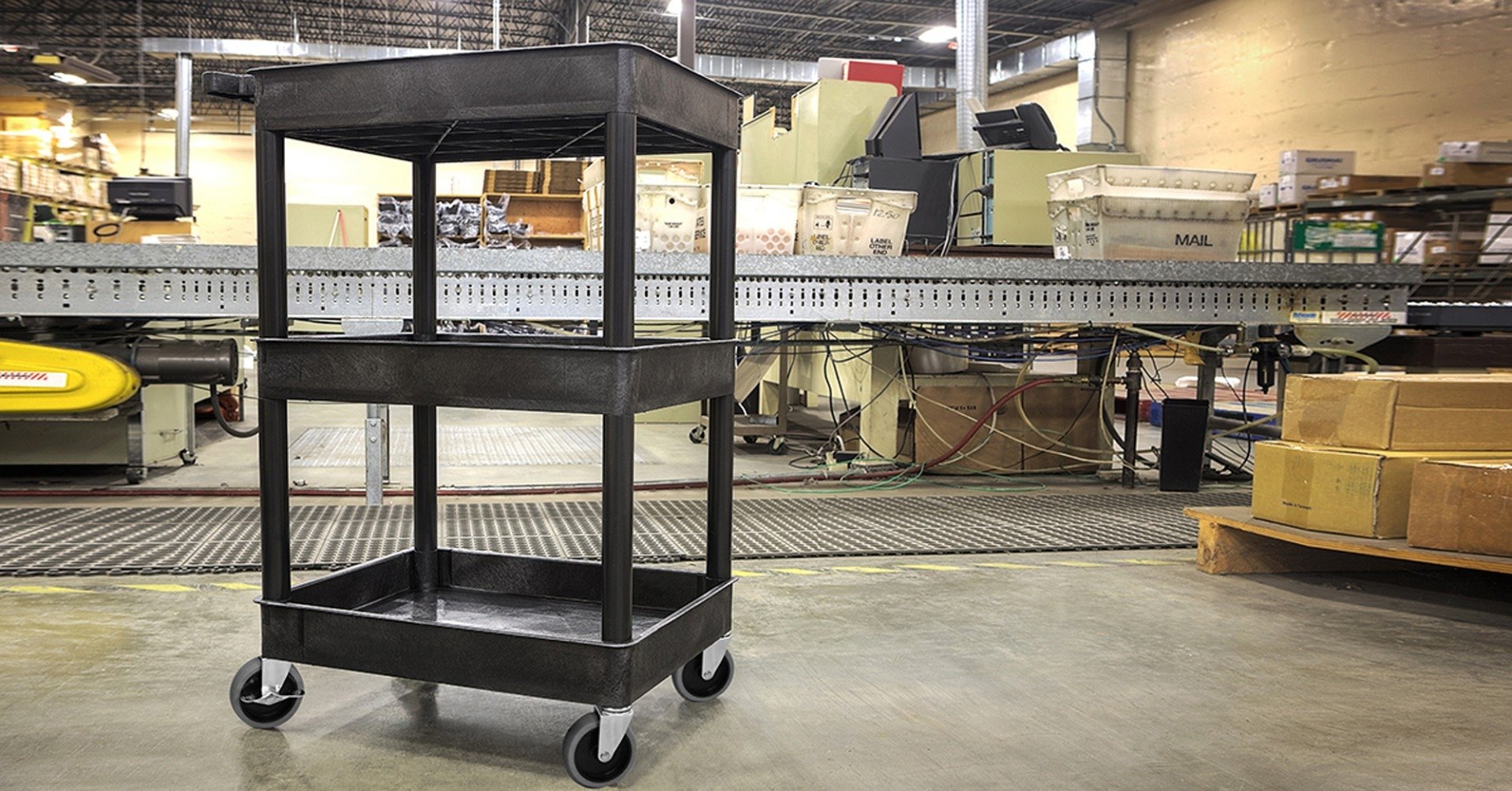 Stand Steady Tubstr Compact Utility Cart - Black Rolling Cart with 2.5