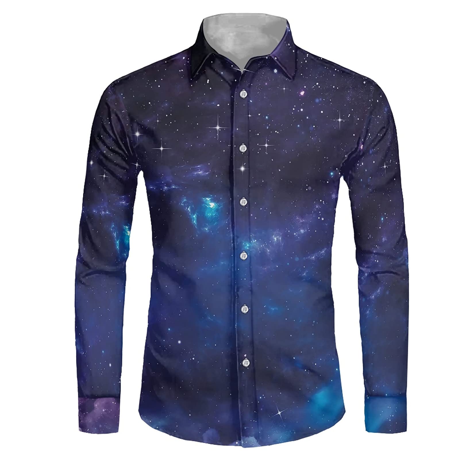 Coloranimal Novelty Hawaiian Men's Button Down Dress Shirts - Business Casual & Work T-Shirt Tops (XS-4XL) | Perfect for Office, Vacation & Summer Outfits