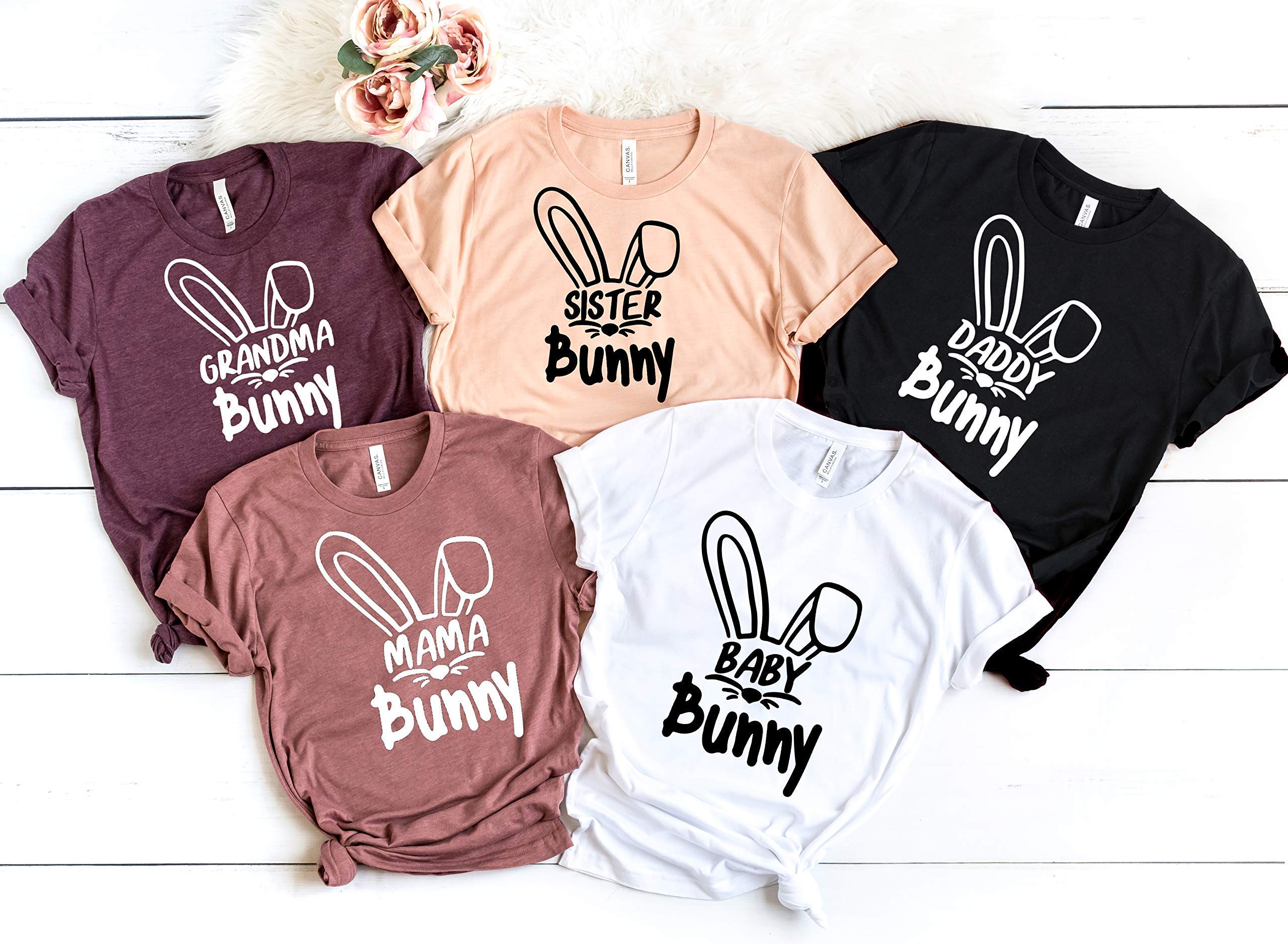 Mommy and Me Easter Matching Outfits - Bunny Shirts for Women & Girls | Family Easter Shirts for Women, Kids & Girls | Perfect for Easter Photos, Egg Hunts & Family Gatherings