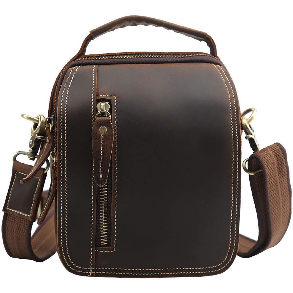 Premium Genuine Leather Business Briefcase for Men - Waterproof & Durable Crossbody Bag with Multiple Pockets - Ideal for Office, Travel & Business Meetings - Stylish Handbag & Wallet Organizer