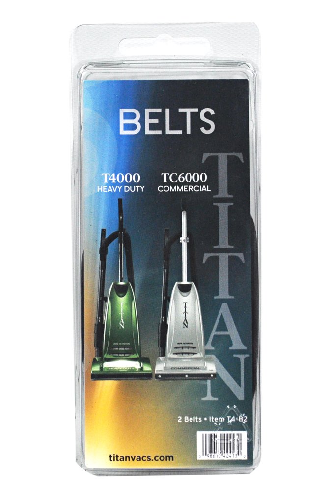 Titan T4000 & TC6000 Vacuum Belts Replacement - Compatible with Upright Vacuums - Durable T4-B2 Model - Perfect for Home Cleaning & Pet Hair Removal