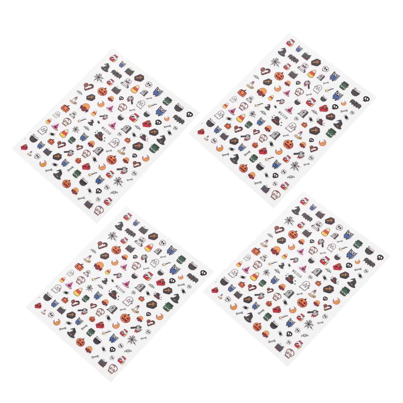 minkissy 10 Sheets Halloween Nail Art Stickers - Witch, Skull, Ghost & Spider Foil Nail Decals for Manicure | Perfect for Halloween Parties, Costume Events & Spooky Nail Designs