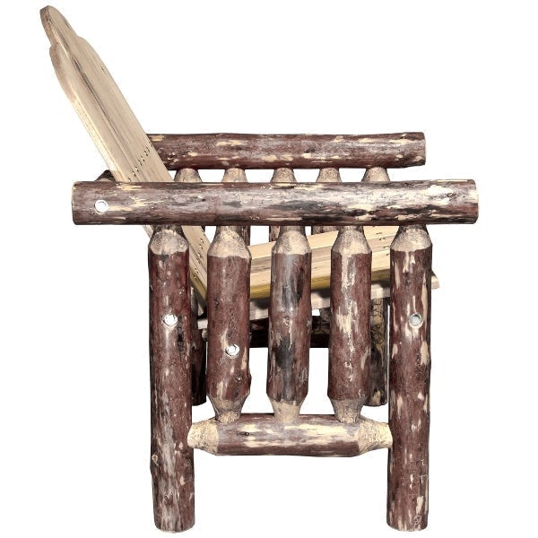 Premium Glacier Country Log Deck Chair - Heavy Duty Outdoor Wooden Chair for Patio, Garden, and Camping - Perfect for Relaxing by the Fire Pit or Lakeside