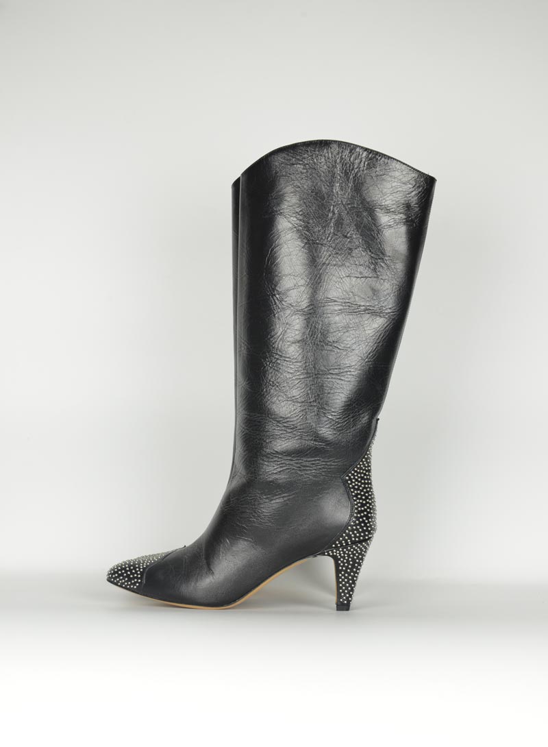 Isabel Marant Black Leather Boots with Studs - Size 37 | Stylish Women's Ankle Boots for Casual Outfits & Night Out
