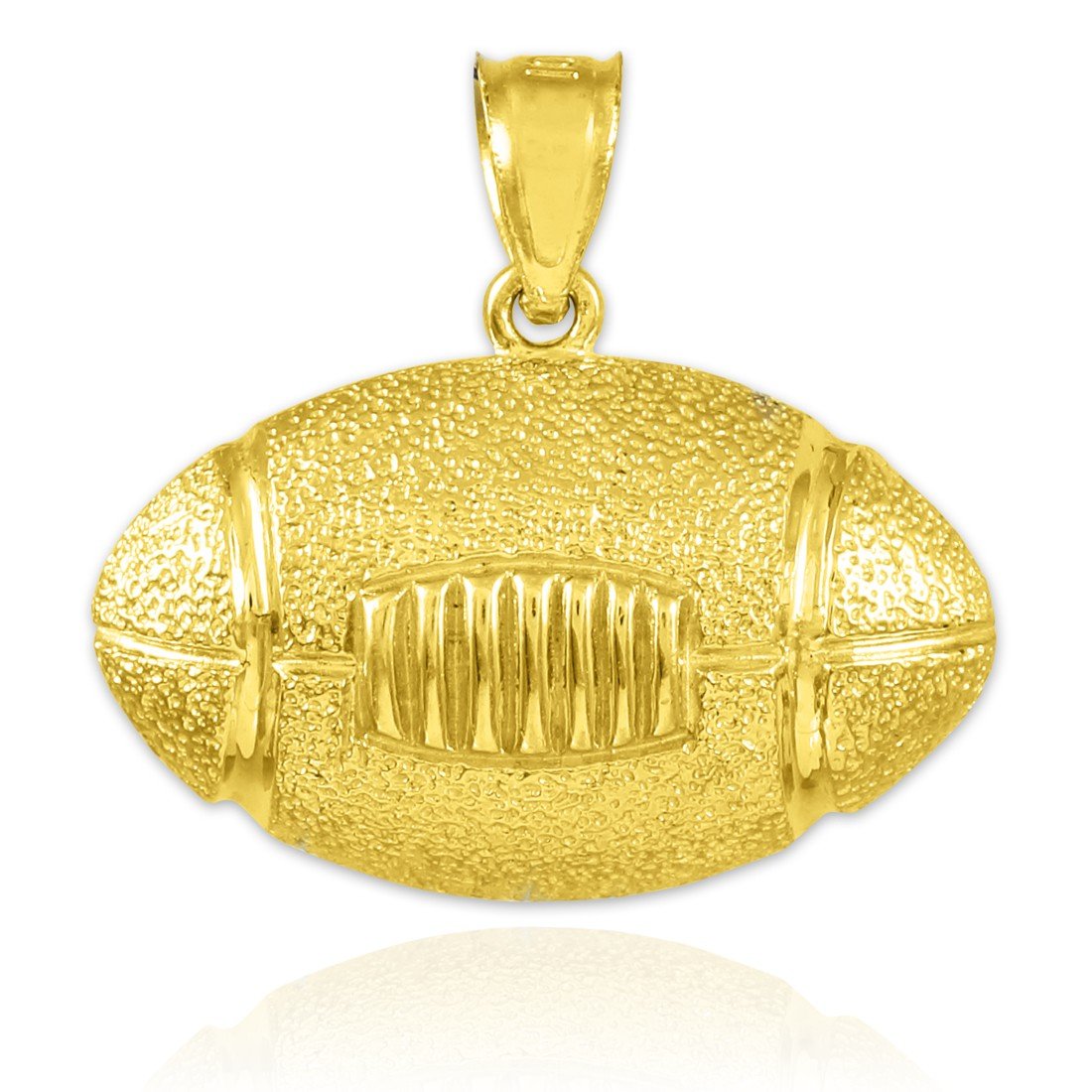 14K Gold Football Charm Pendant - Elegant Sports Jewelry for Necklace or Bracelet - Perfect Gift for Athletes, Coaches & Football Fans (Game Day, Birthday, Anniversary)