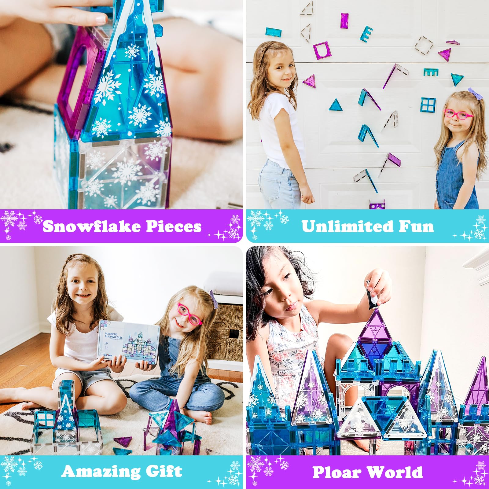Magnetic Building Blocks for Kids - Arctic Animals & Winter Themed Tiles | STEM Learning Toys for Girls & Boys Ages 3-8 | Creative Construction Games | Perfect for Birthday Gifts & Preschool Educational Play