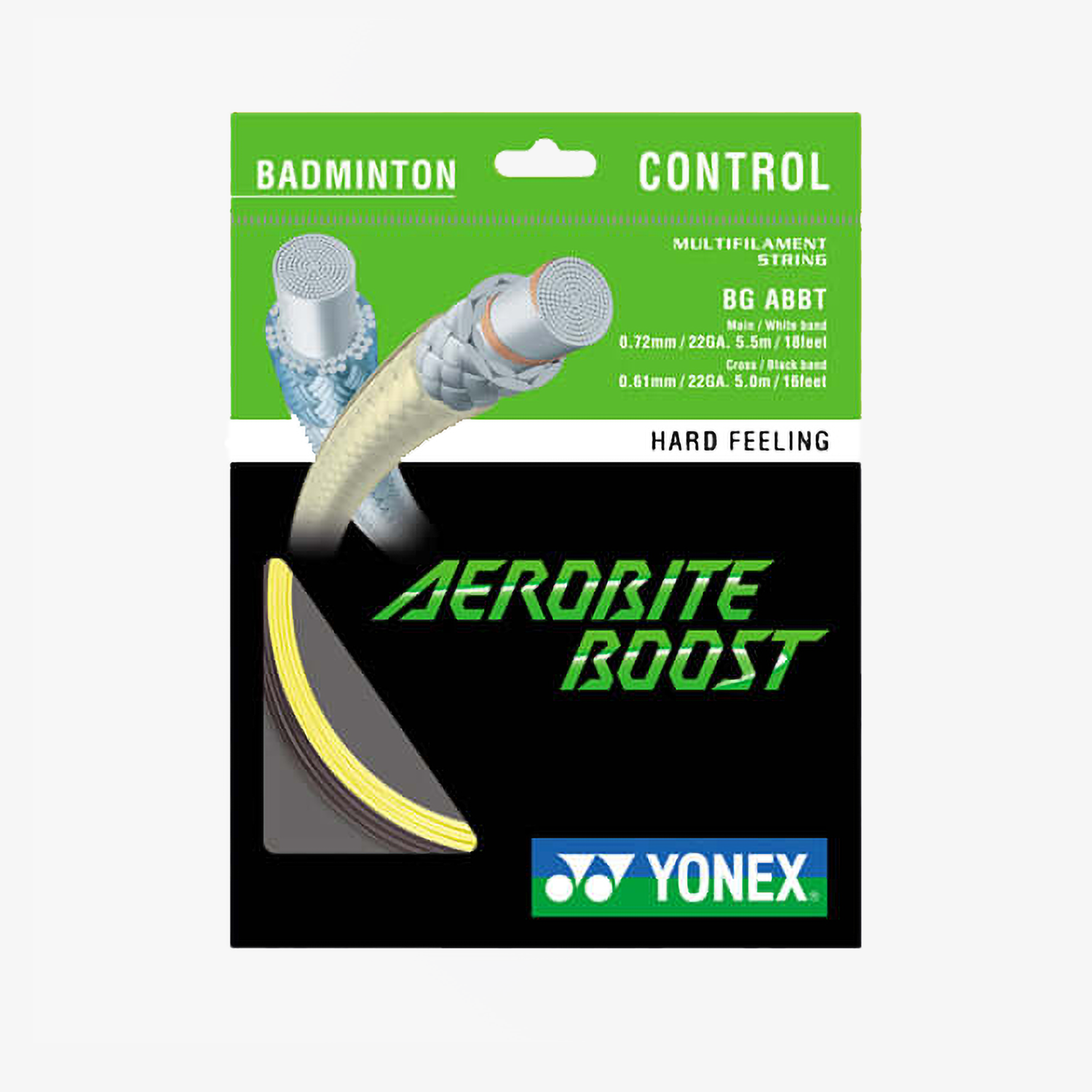 Yonex Aerobite Boost 10m Badminton String - High Performance for Smash & Control (2 Color Options) | Perfect for Tournament Play & Training