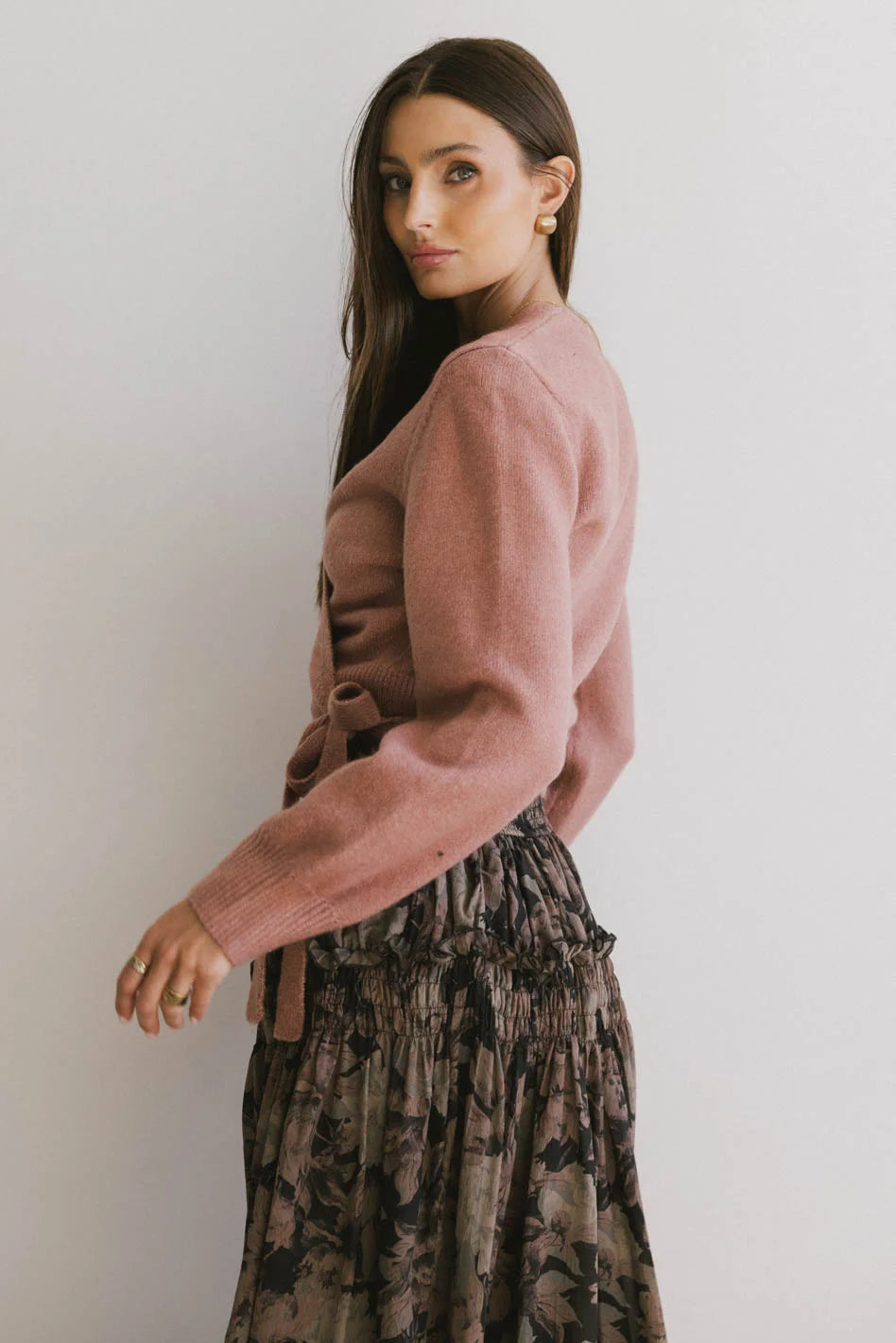 Addie Wrap Cardigan in Rose - Soft Knit Women's Cardigan for Fall & Winter | Cozy Loungewear, Layering Piece, Office Wear & Casual Outfits