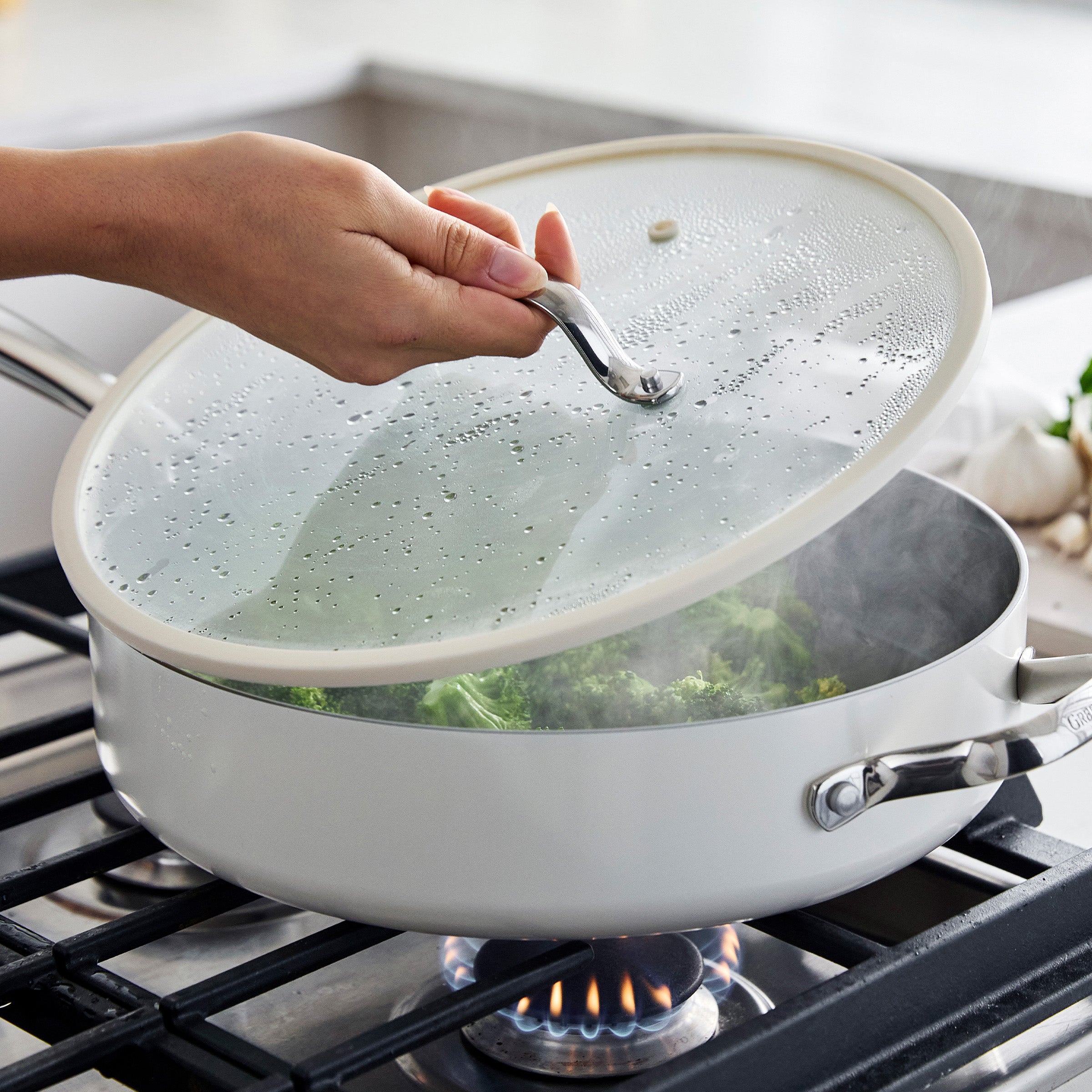 Eras Ceramic Nonstick 11-Piece Cookware Set - PFOA-Free, Dishwasher Safe, Induction Compatible | Cloud Cream Color | Perfect for Frying, Sautéing & Everyday Cooking