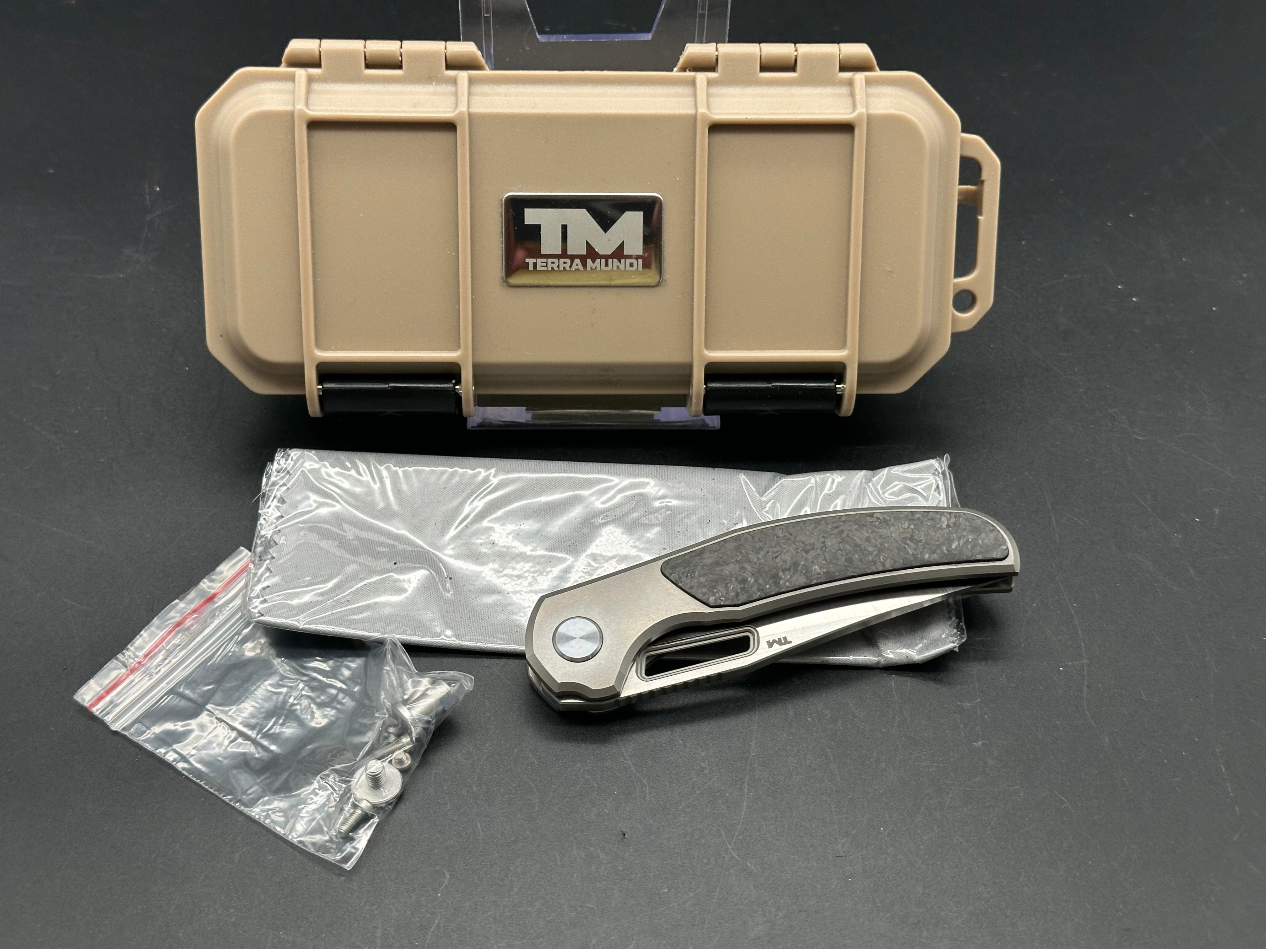 B'yond EDC Rey Integral Frame Lock Knife - Titanium & Carbon Fiber Folding Pocket Knife (3.25