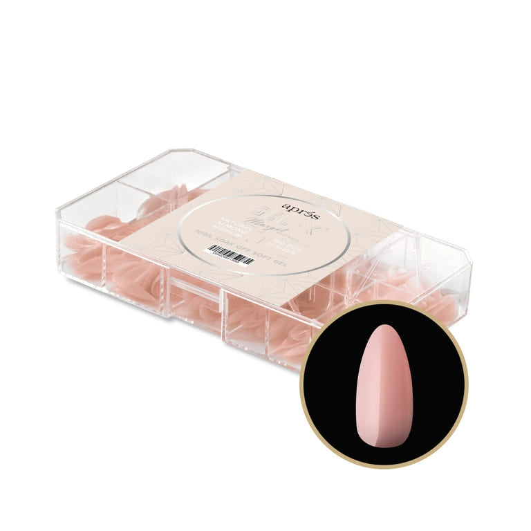 Apres Gel X Neutrals Margot Natural Nail Tips 150pc - Medium Almond Shape for Manicures & Pedicures | Perfect for Salon, Home Use & DIY Nail Art