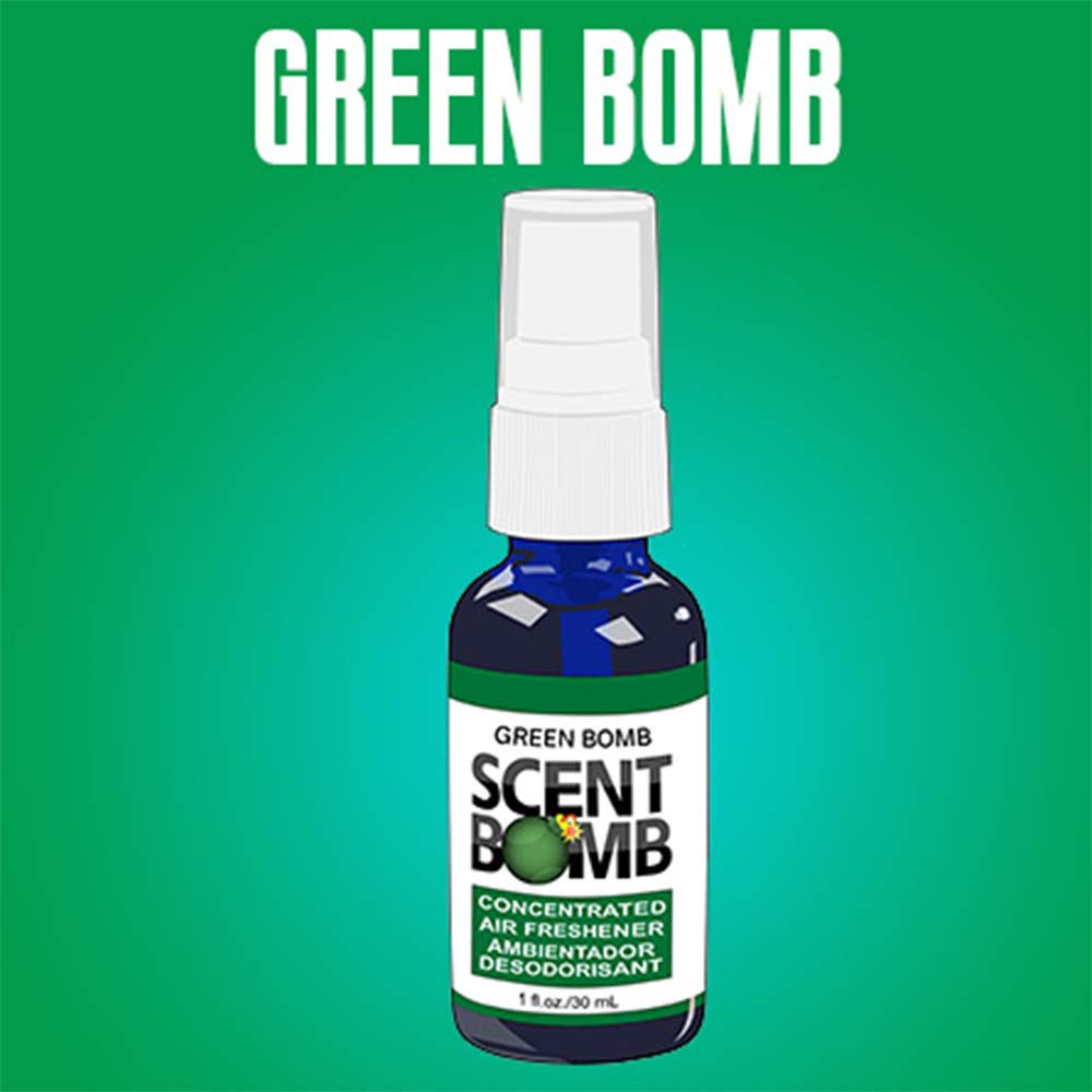 Scent Bomb Green Bomb Concentrated Air Freshener Spray - 1 oz for Men | Long-Lasting Fragrance Eliminator | Perfect for Cars, Homes, Offices & Gyms