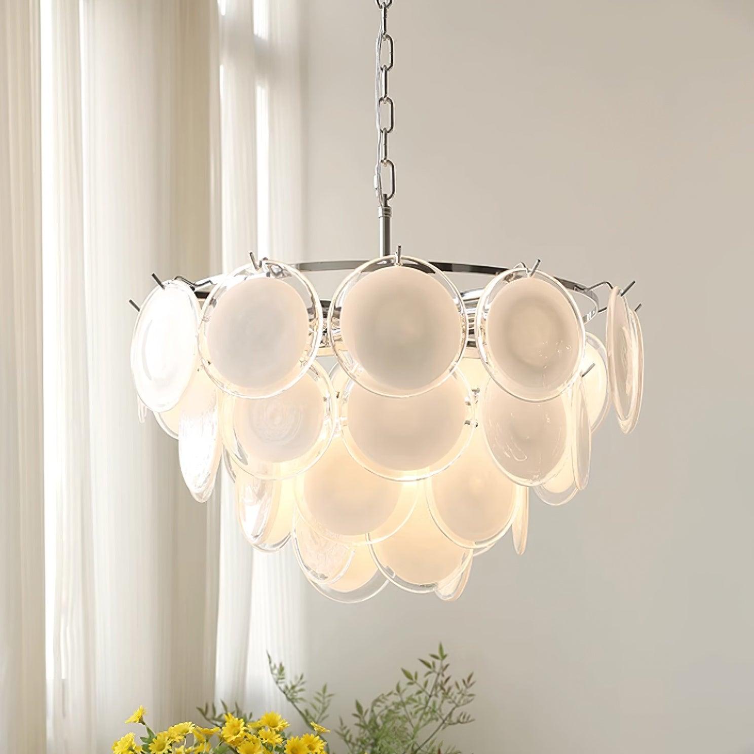 Bettina Murano Glass Chandelier - Elegant Handcrafted Italian Lighting Fixture for Dining Room, Living Room & Bedroom Decor