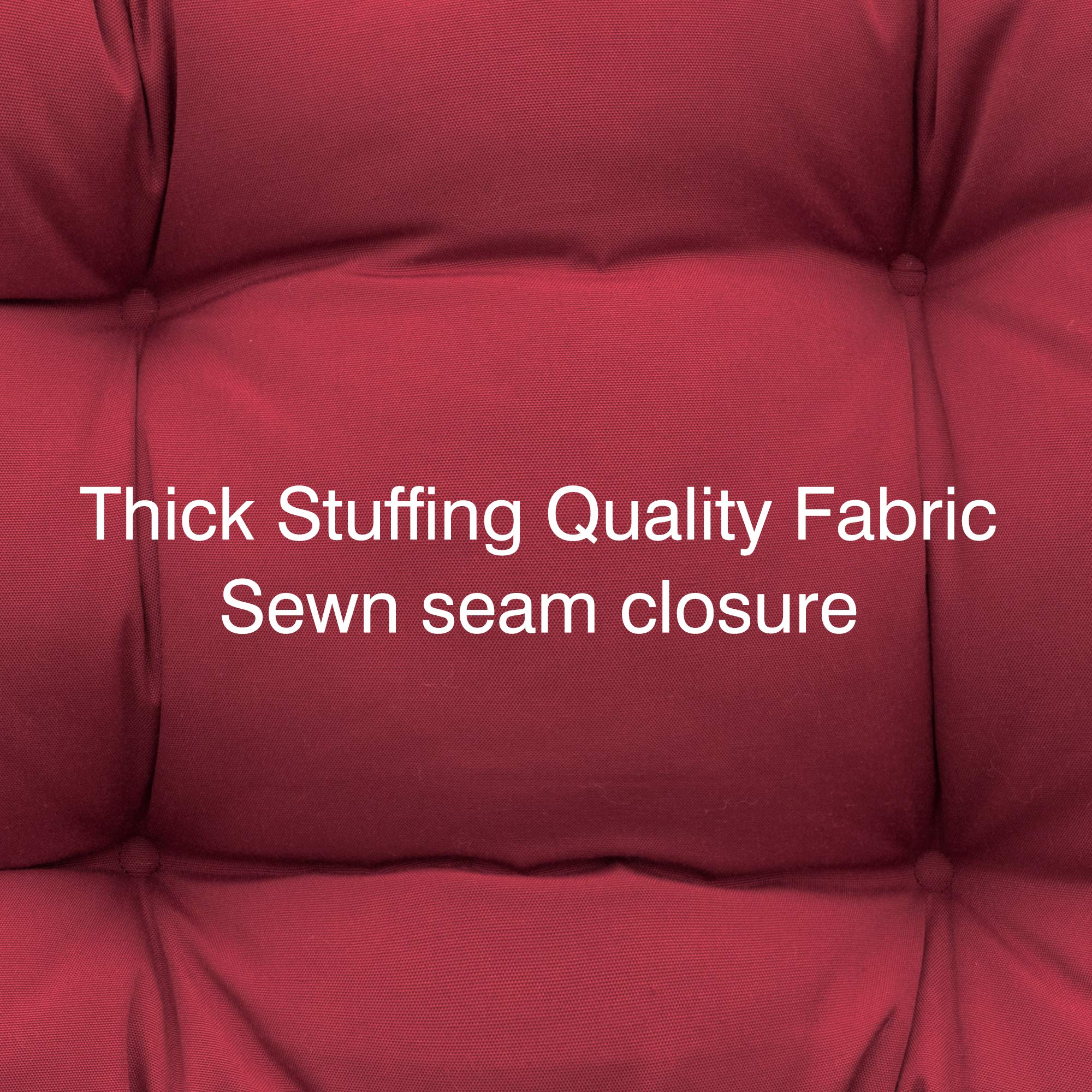 QILLOWAY Outdoor Chair Cushions - 4 Pack Tufted Seat & Back Cushions for Patio Furniture, Water-Resistant Red Pillow Covers for Spring Summer Use - Perfect for Garden, Deck, Poolside & Porch Relaxation