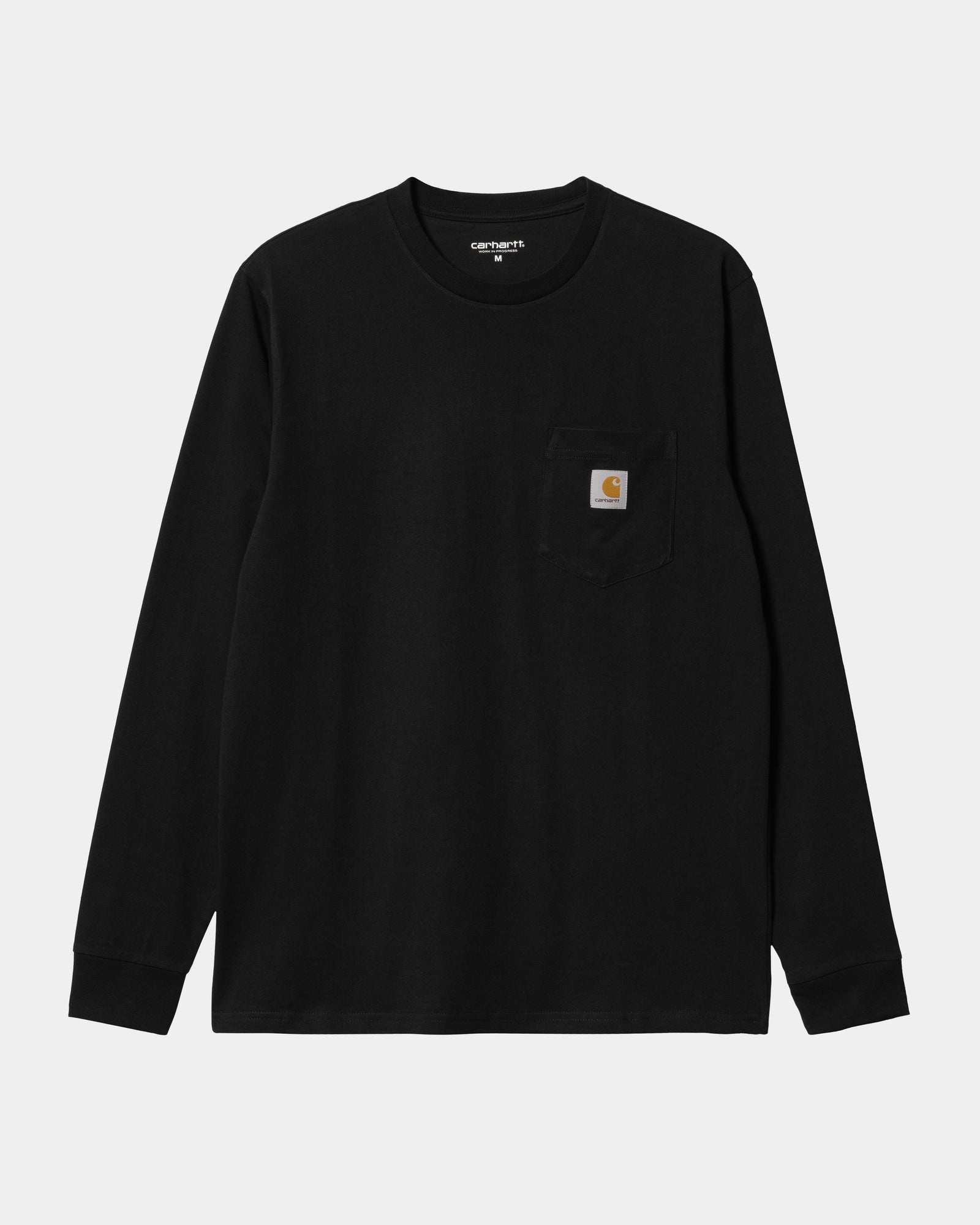Men's Long Sleeve Pocket T-Shirt - Comfortable Casual Black Tee for Everyday Wear, Work & Outdoor Activities