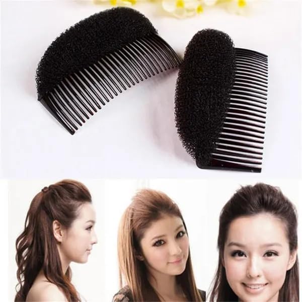 AASA Front Base Puff Hair Accessories for Women & Girls | 2-Piece Set (20g, Black) | Perfect for Weddings, Prom, Parties & Special Occasions