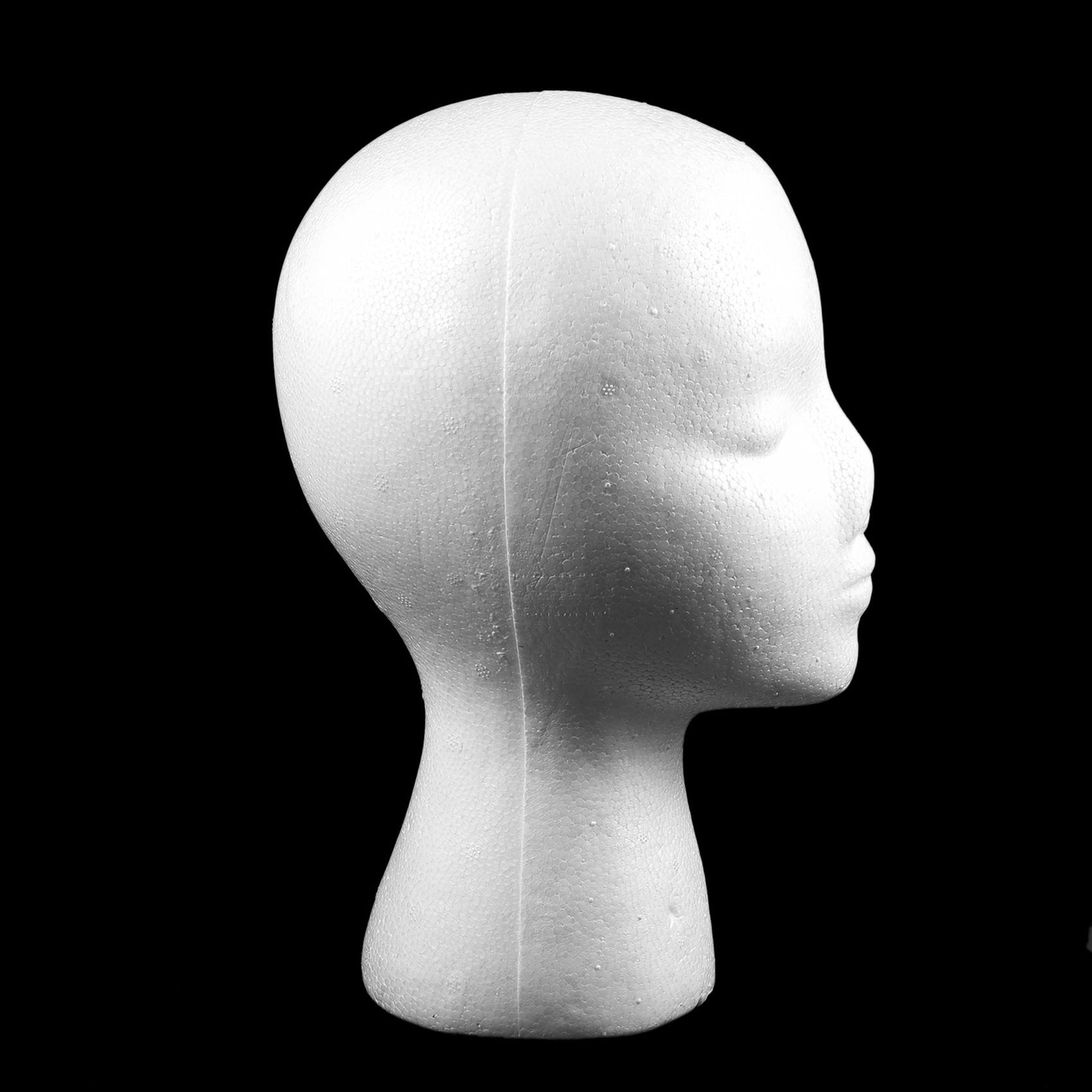 Pavewood 3X 27.5 x 52cm Female Foam Mannequin Head for Display - Perfect for Caps, Headphones, Wigs & Retail Store Displays
