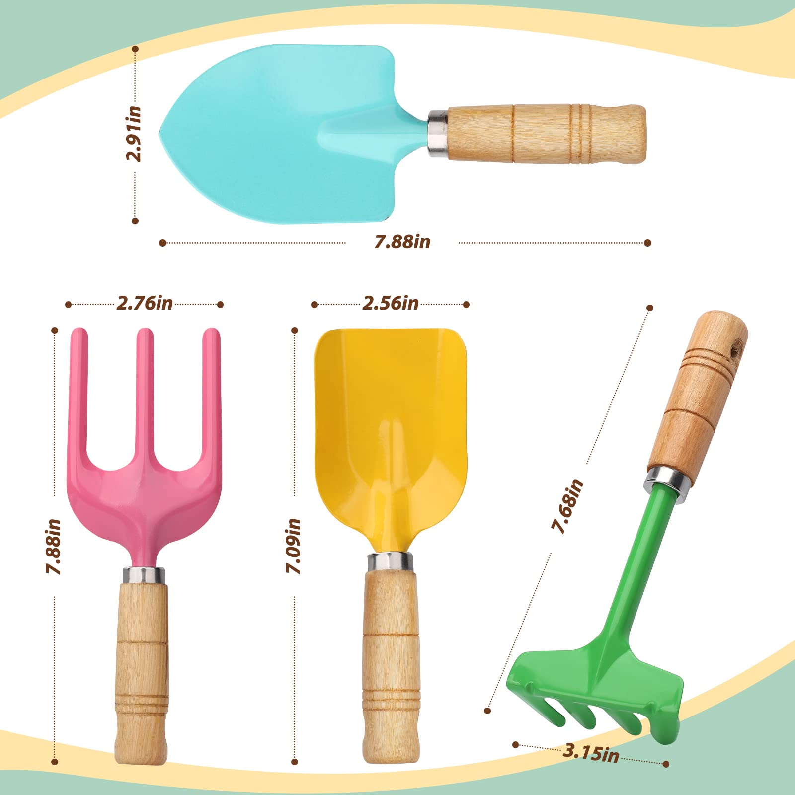 **Stainless Steel Kids Beach Toy Set - 4-Piece Sand Scoop, Spade, Rake & Hoe for Sandbox, Garden & Outdoor Play | Durable Beach Shovels & Essential Sandbox Accessories for Toddlers | Perfect for Beach Trips, Backyard Fun & Summer Activities**