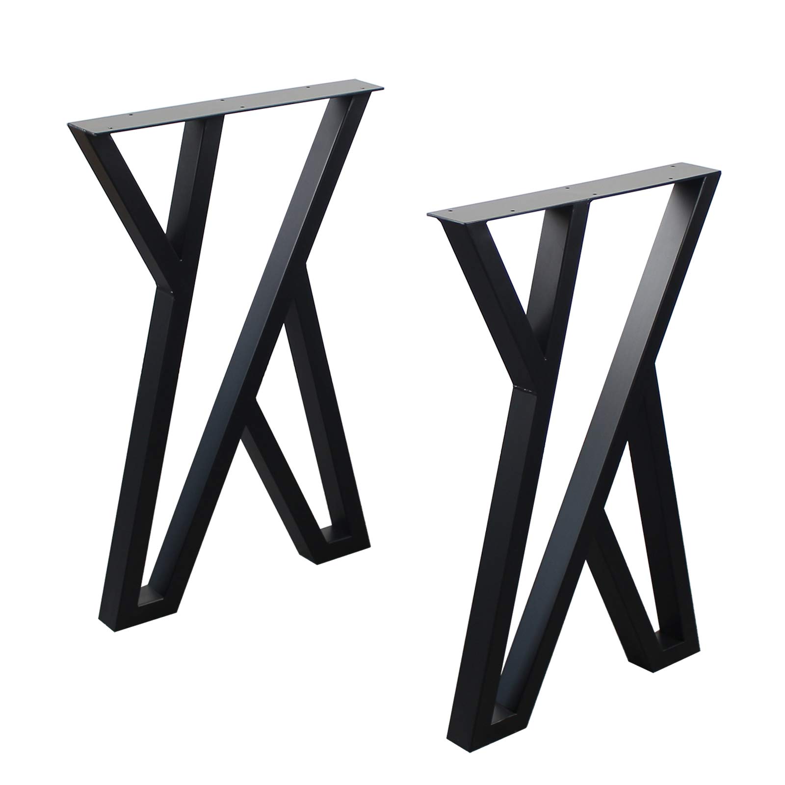 MBQQ 2-Pack Rustic X-Shaped Metal Table Legs - Heavy Duty Industrial Furniture Legs for DIY Desk, Dining Table & Bench (28