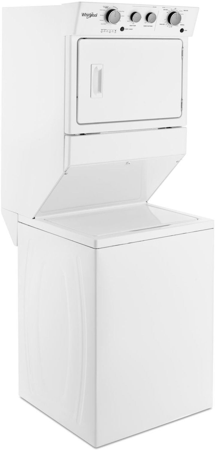 Whirlpool WGT4027HW White Gas Laundry Center - High Efficiency Washer & Dryer Combo for Small Spaces | Perfect for Apartments, Condos & RVs