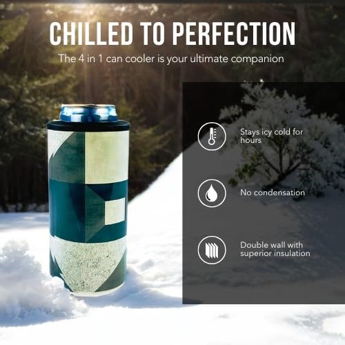 4-in-1 Sublimation Can Cooler (25 Pack) - Insulated Stainless Steel Beer Can, Skinny Can, Bottle & 14oz Tumbler Cooler with Extra Lid & Straw - Perfect for Parties, BBQs, Outdoor Events & Personalized Gifts