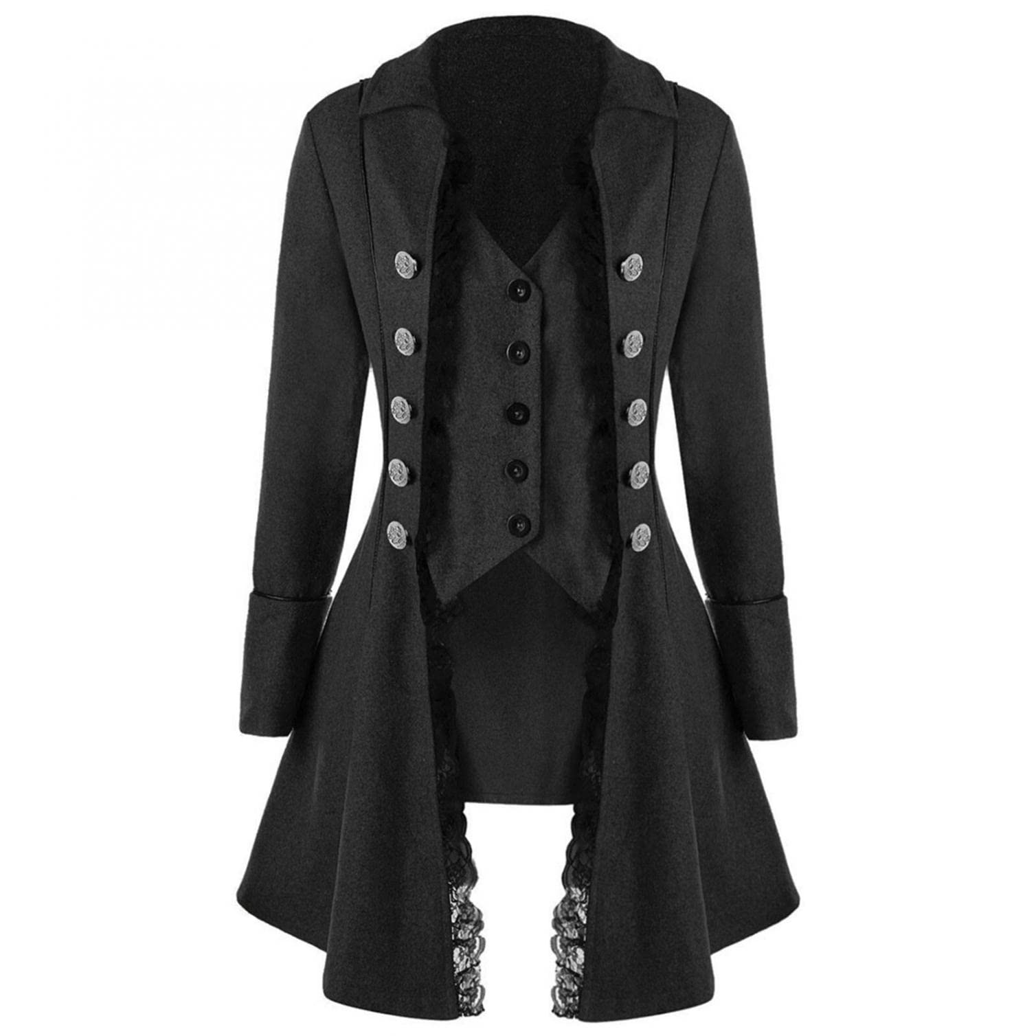 Steampunk Lace Jacket for Women - Gothic Victorian Punk Coat with Retro Medieval Style | Perfect for Cosplay, Halloween, and Gothic Fashion Outfits