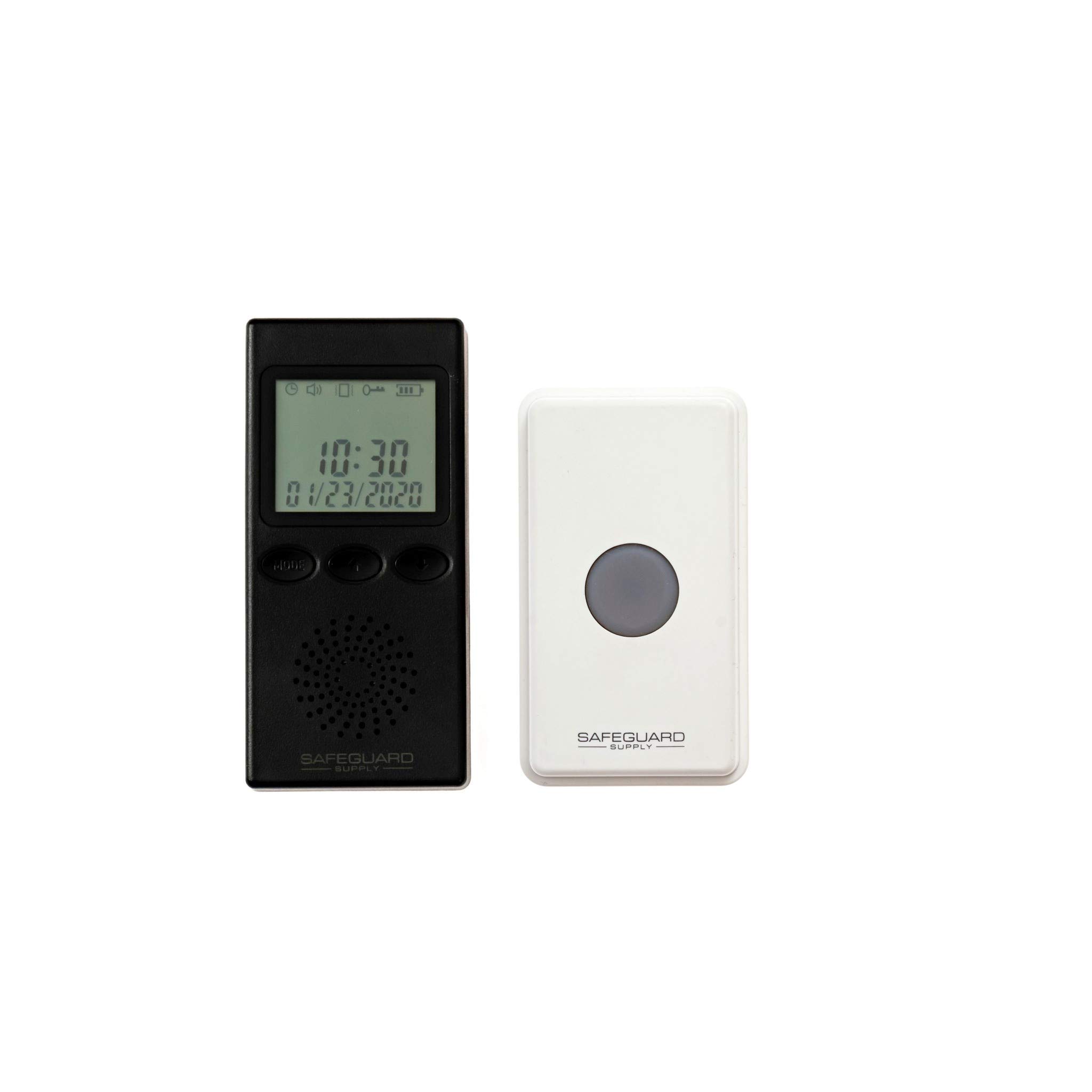 Portable Wireless Doorbell Kit - Battery Operated with 3/4 Mile Range, Audio & Vibration Alerts for Home & Business Use | Ideal for Offices, Stores, Apartments and Outdoor Events