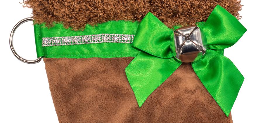 Brown Poodle Dog Christmas Stocking - Cute Pet Holiday Decor for Fireplace Mantel, Tree, and Festive Home Decorations