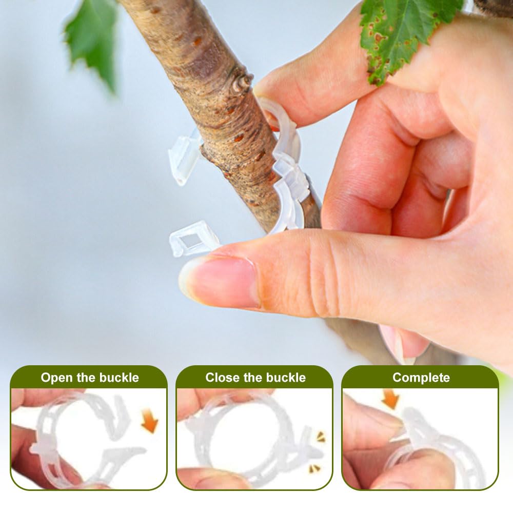 100 PCS Heavy Duty Plastic Plant Support Clips for Climbing Plants - Garden Trellis Clips for Tomatoes, Grapes & Vegetables - Secure Plant Fixing Clips with Strong Grip - Perfect for Indoor/Outdoor Gardening, Greenhouses & Vertical Farming