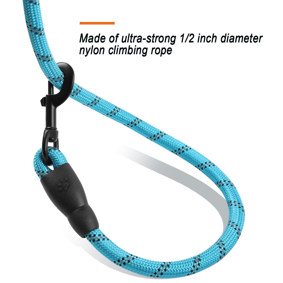 BARKBAY Heavy Duty Dog Leash 2 Pack - 5FT Reflective Dog Leashes for Large Dogs with Comfortable Padded Handle, Durable Training Leash for Walking, Running & Outdoor Adventures (Blue + Black)