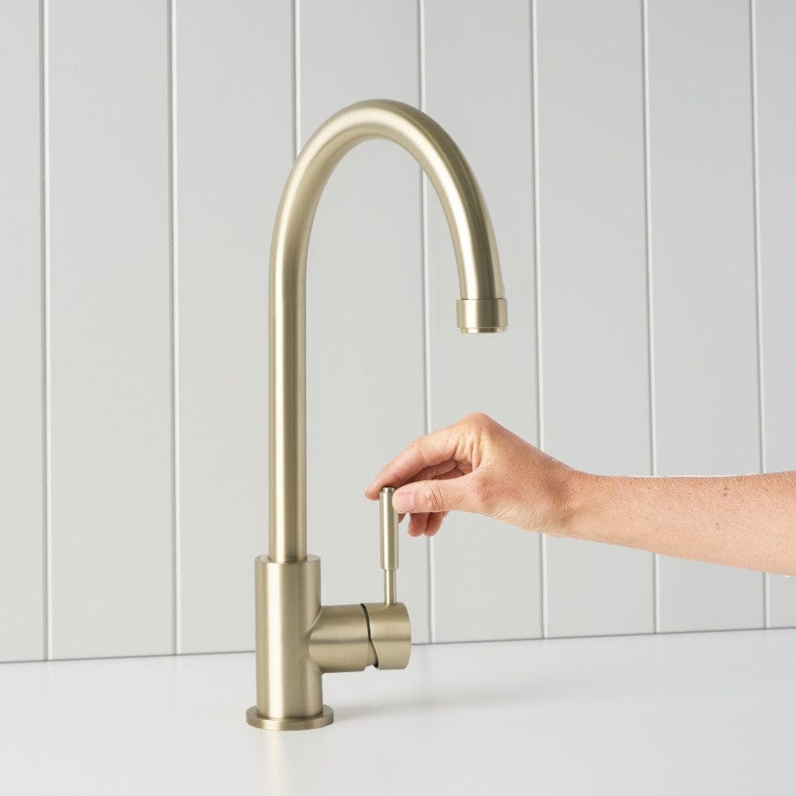 Premium Melbourne Round Kitchen Faucet - Warm Brushed Nickel Finish - Perfect for Modern Farmhouse & Contemporary Kitchen Sinks