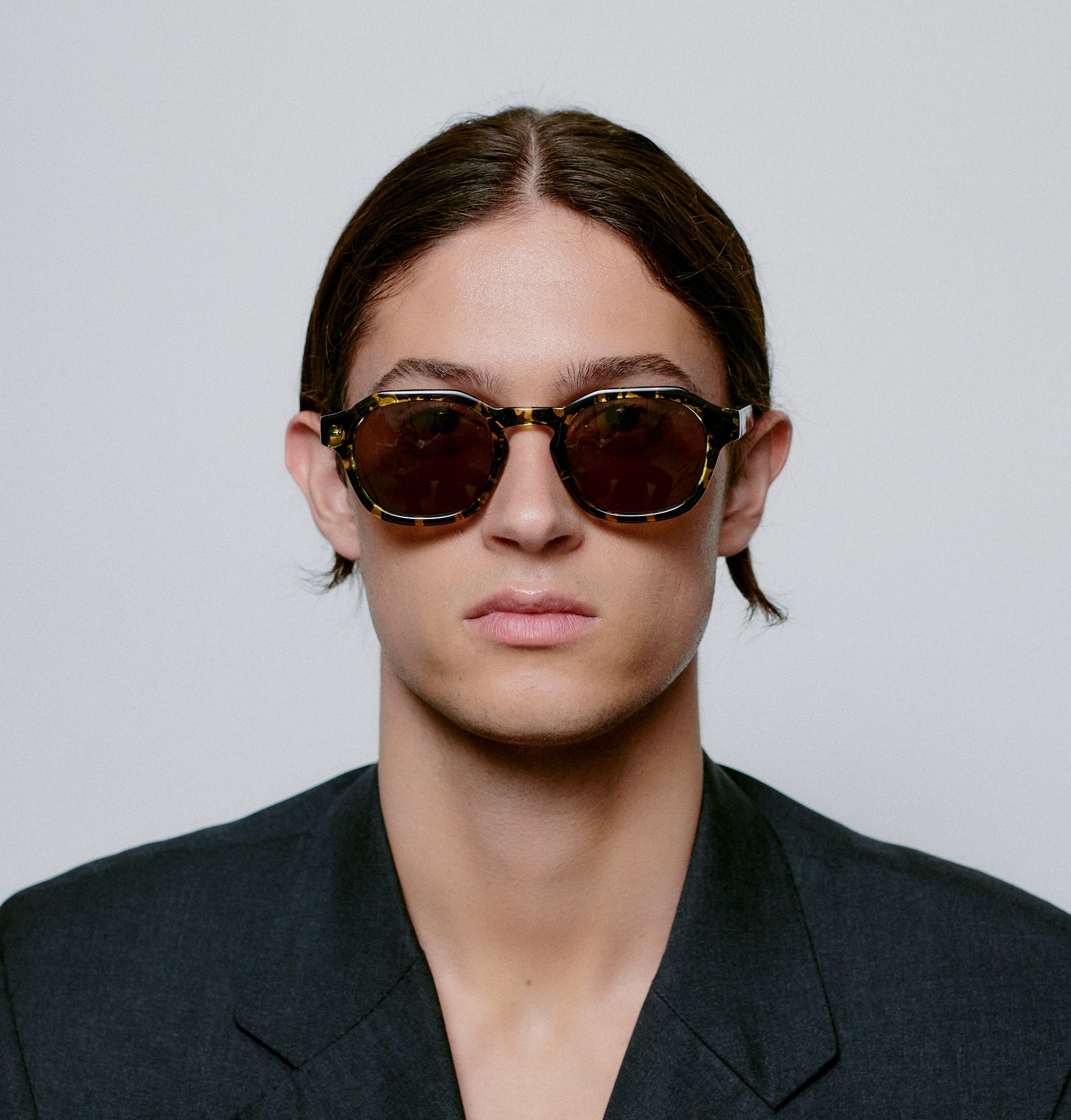 A. Kjaerbede Black Yellow Transparent Zan Sunglasses - Stylish UV Protection for Outdoor Activities, Beach, and Driving