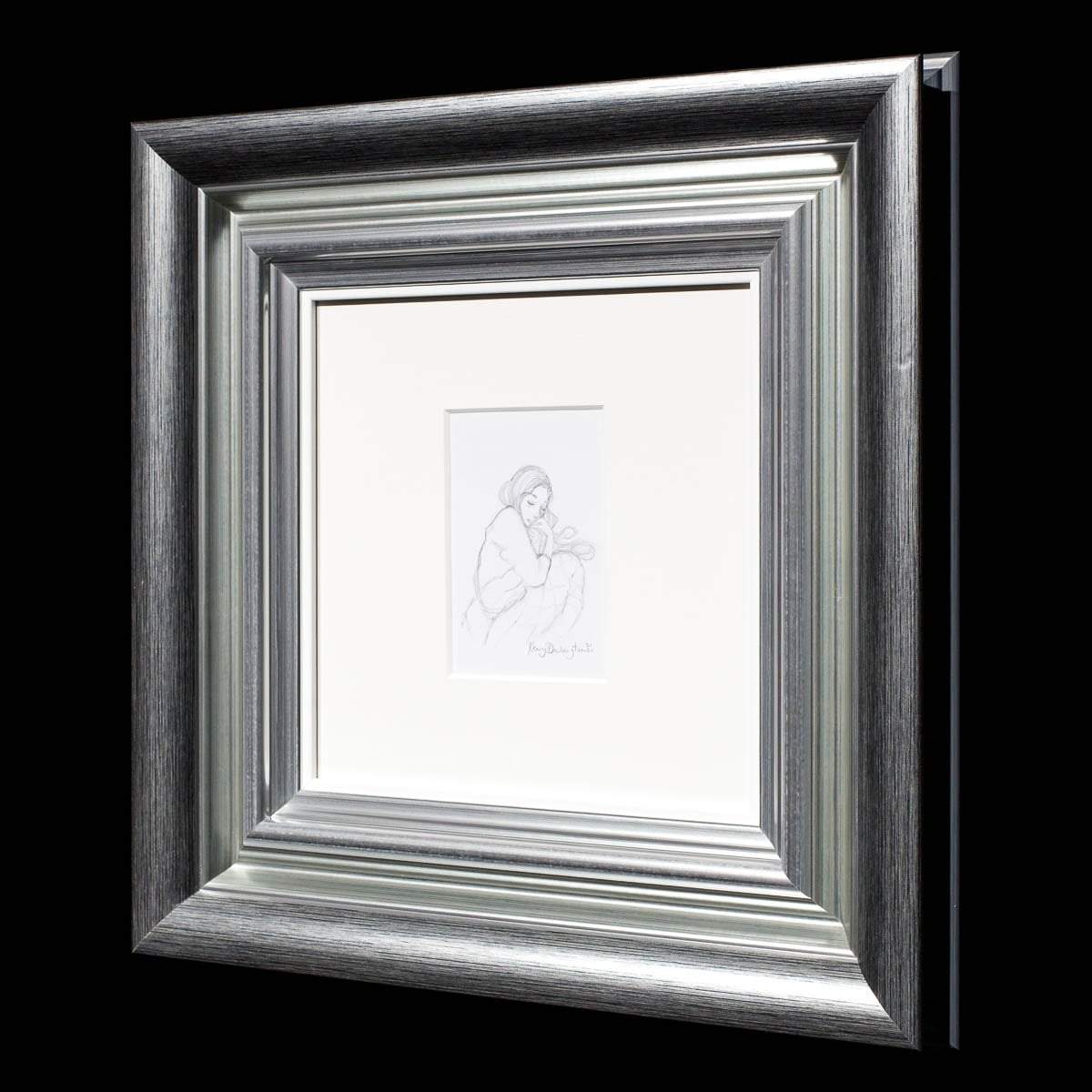Original Silver Lining Sketch Artwork - Handmade Wall Decor for Home & Office - Perfect for Living Room, Bedroom or Gift Giving