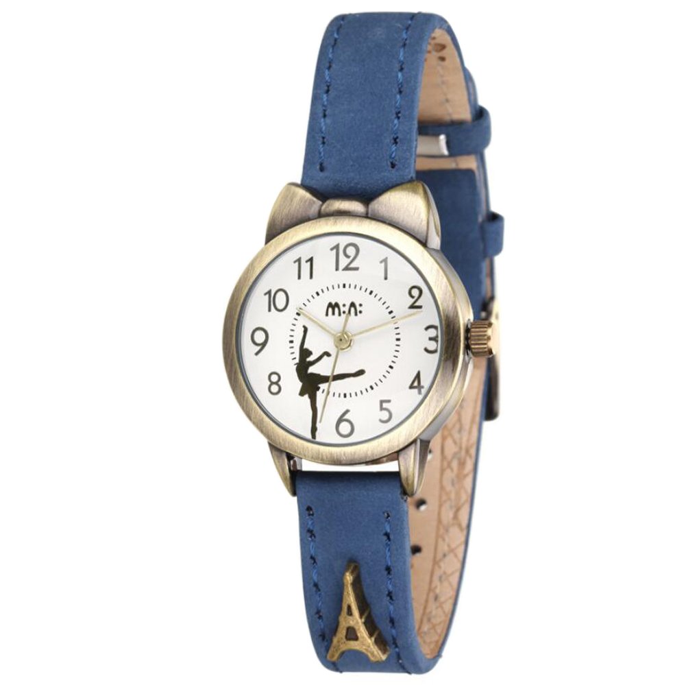 DREAMING Q&P Soft Leather Strap Girls Quartz Watch - Cute Bowknot Case for Women & Teen Students | Perfect for School, Daily Wear & Fashion Accessories