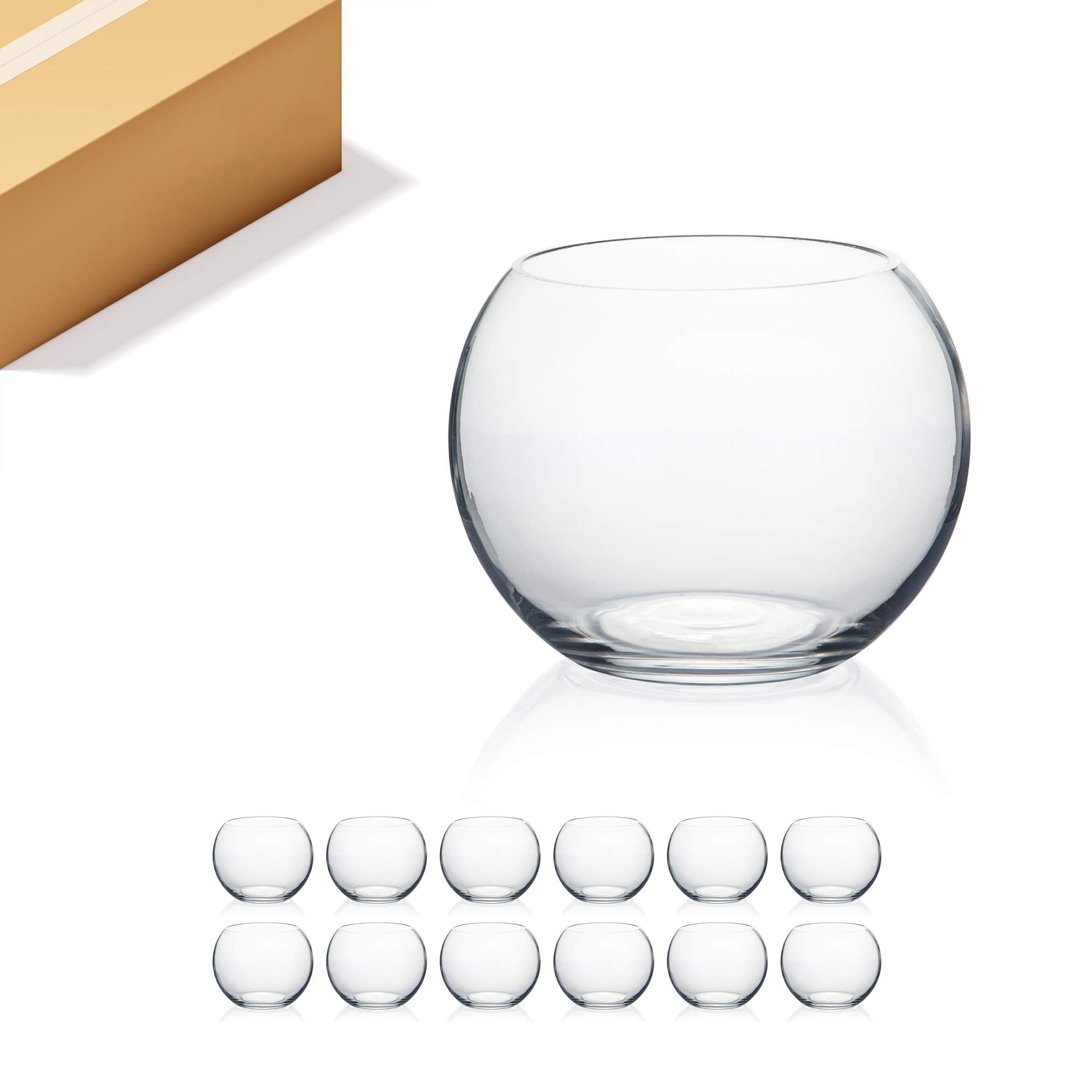 WGV Clear Glass Bubble Bowl Vase - 6