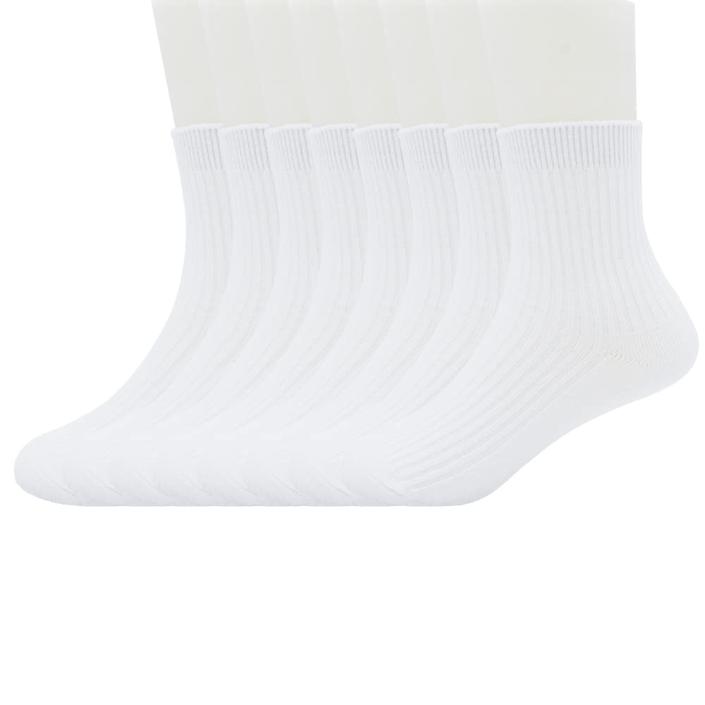 Unisex Kids School Socks for Boys & Girls - Soft Cotton Crew Socks for Toddlers, Youth & Students - Comfortable Trainer & Dress Socks for Everyday Wear, School Uniforms & Sports Activities