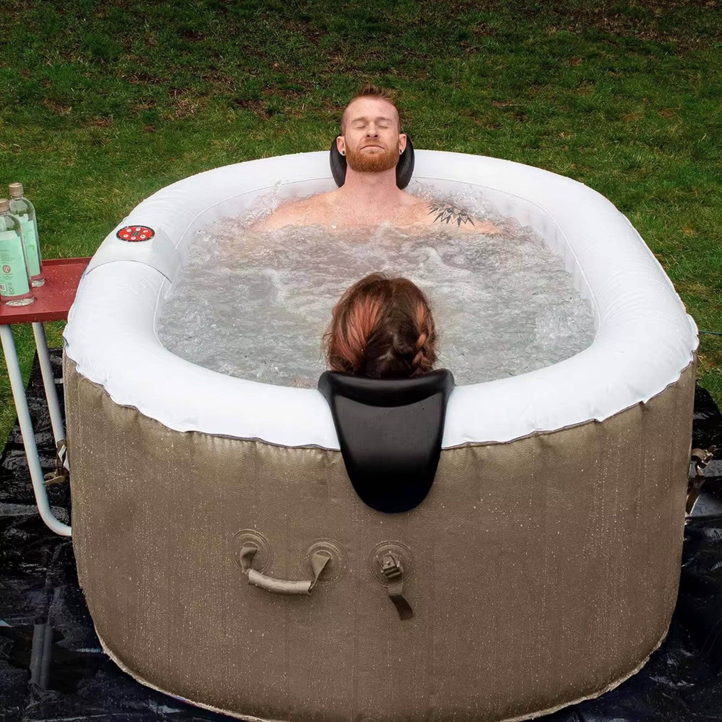 Inflatable Portable Hot Tub for 4-6 People - Outdoor Spa with 120 Bubble Jets, Heating System & Cover - Perfect for Backyard Relaxation, Patio, and Garden Use