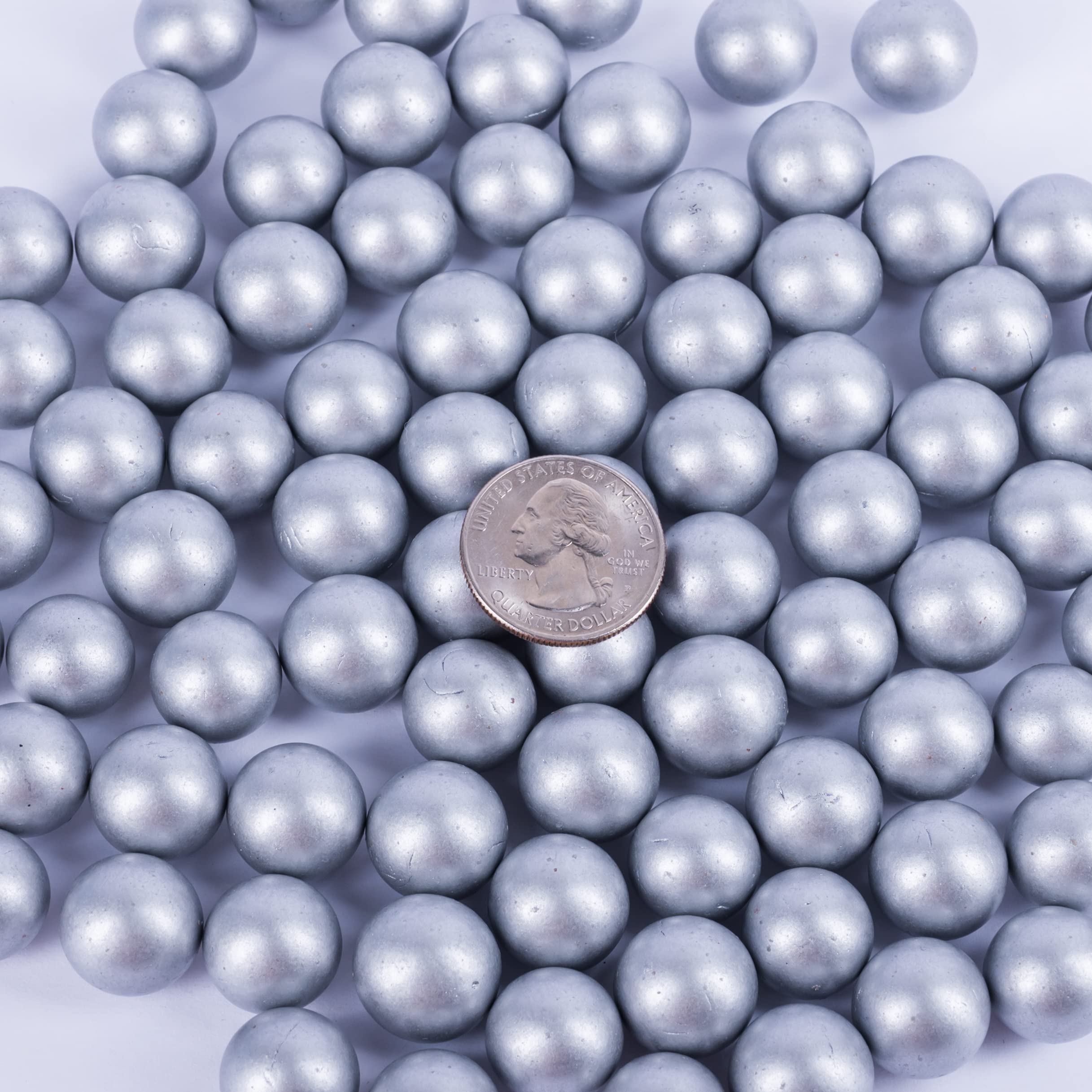 Galashield Silver Glass Marbles for Vases - 1lb Bulk Vase Fillers (80pcs) | Decorative Round Glass Beads for Home Decor, Wedding Centerpieces & Floral Arrangements