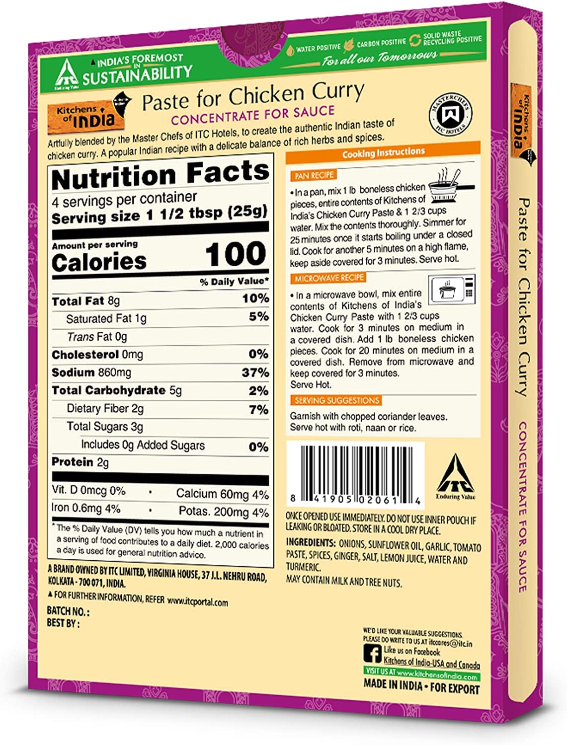 Kitchens of India Chicken Curry Paste - Authentic Indian Spice Blend (6 Pack, 3.5 oz Each) | Perfect for Homemade Curry, Meal Prep & Indian Cuisine