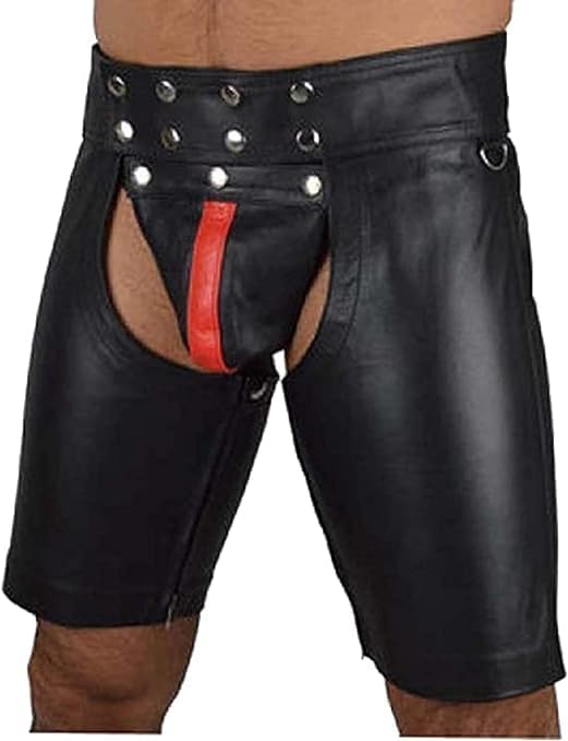 Men's Genuine Cowhide Leather Shorts - Gay Chaps for Motorcycle Riding, Biker Fashion & Fetish Wear | Durable & Stylish Leather Pants for Men