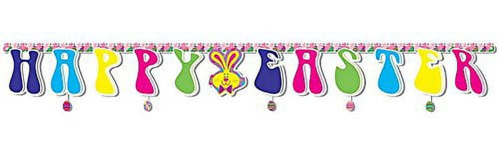 Happy Easter Banner - Colorful Spring Party Decorations for Home, Classroom & Outdoor Celebrations